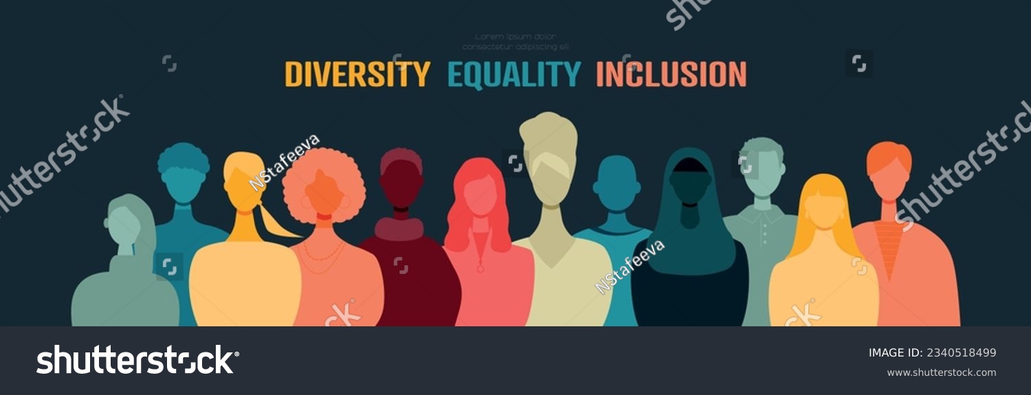 Diversity Equality Inclusion Banner Modern Royalty Free Stock