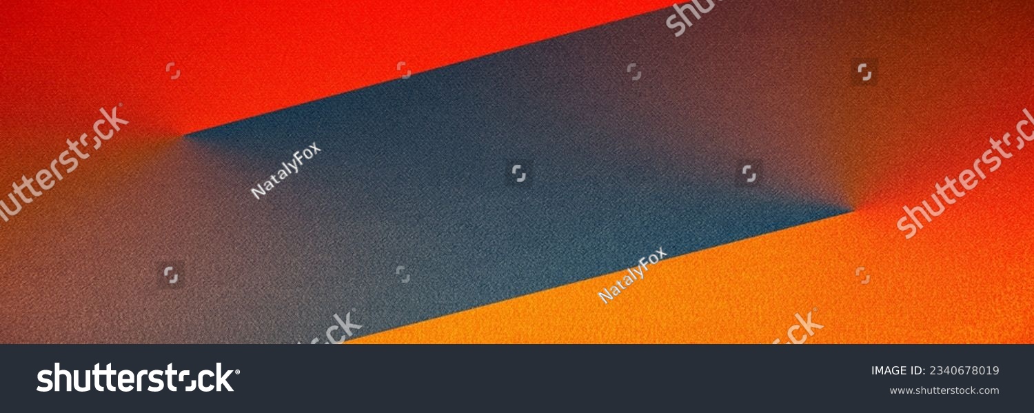 Fiery red brown burnt orange copper black abstract background. Geometric shape. Color gradient. 3d effect. Noise rough grungy grain. Neon light metallic. Design. Template. Web banner. Wide. Panoramic. #2340678019