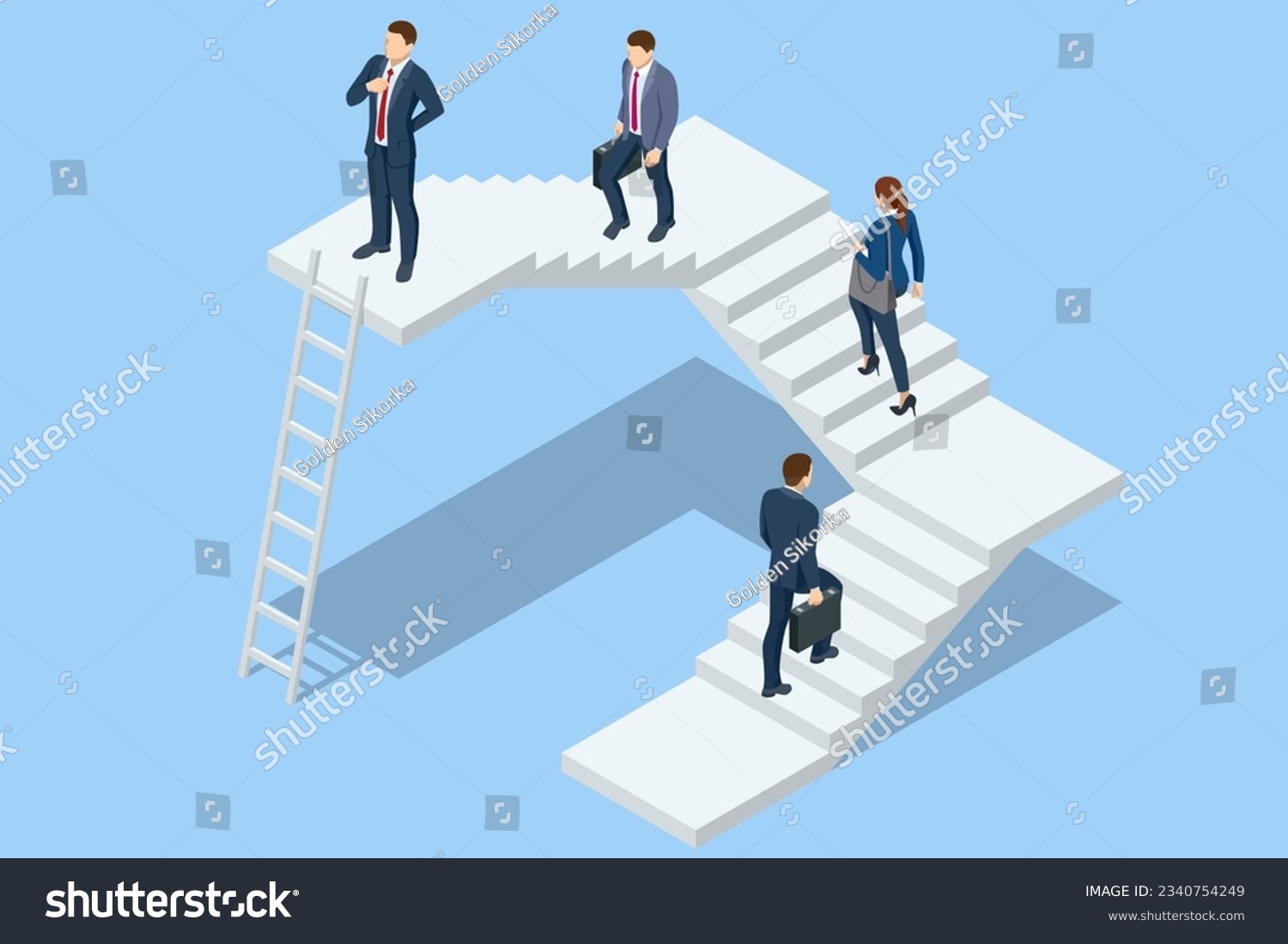 Isometric Goal And Target Achievement Concept. - Royalty Free Stock ...