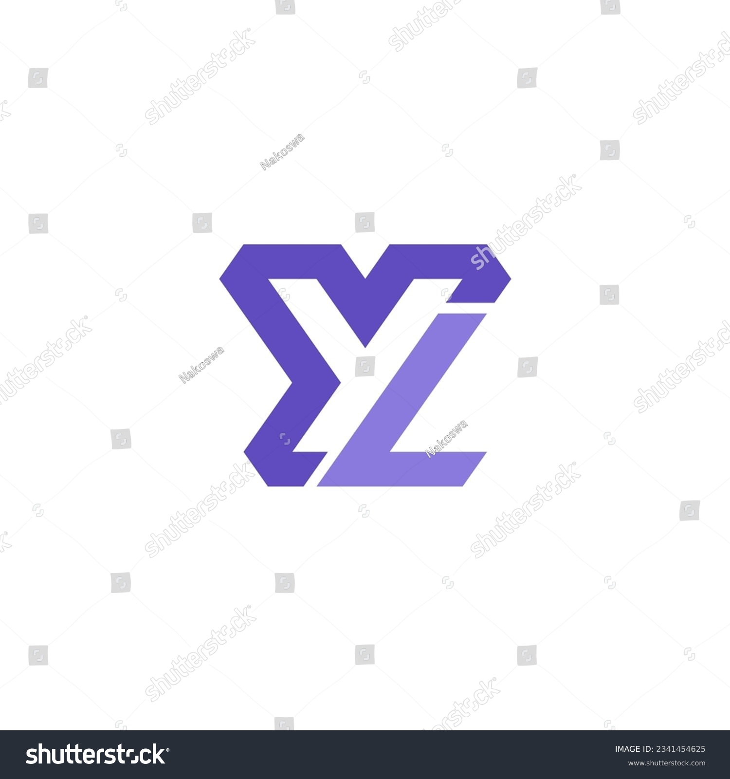 Letter YL negative space logo, YL Monogram, - Royalty Free Stock Vector ...