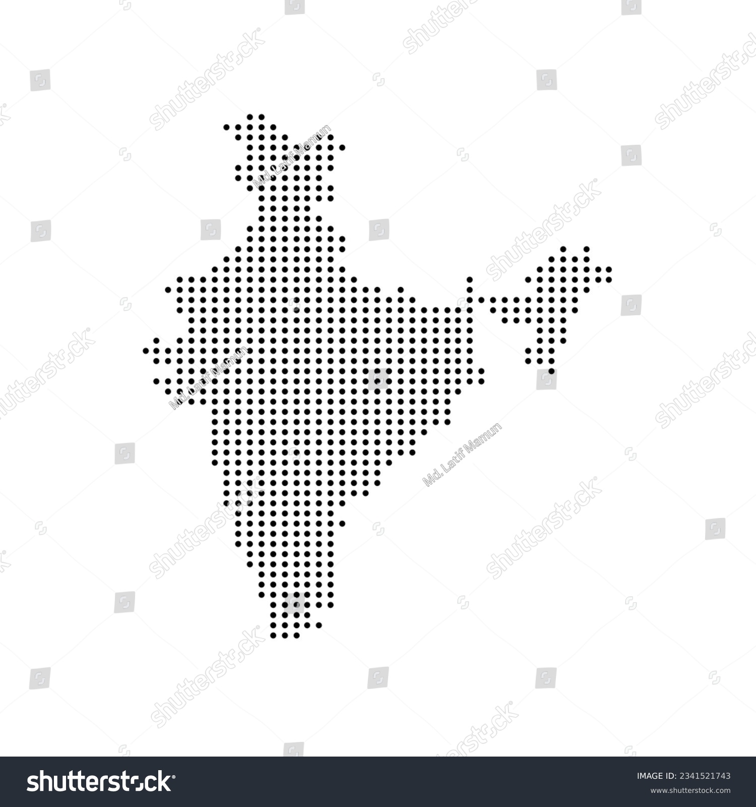 Dot India map vector black and white. india map - Royalty Free Stock ...