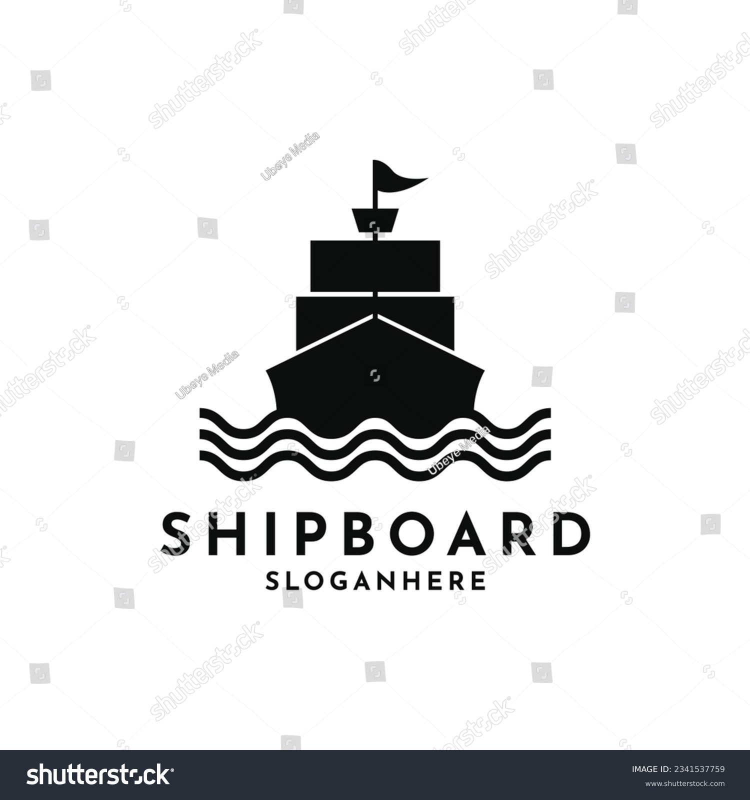 Boat ship silhouette logo design creative idea - Royalty Free Stock ...