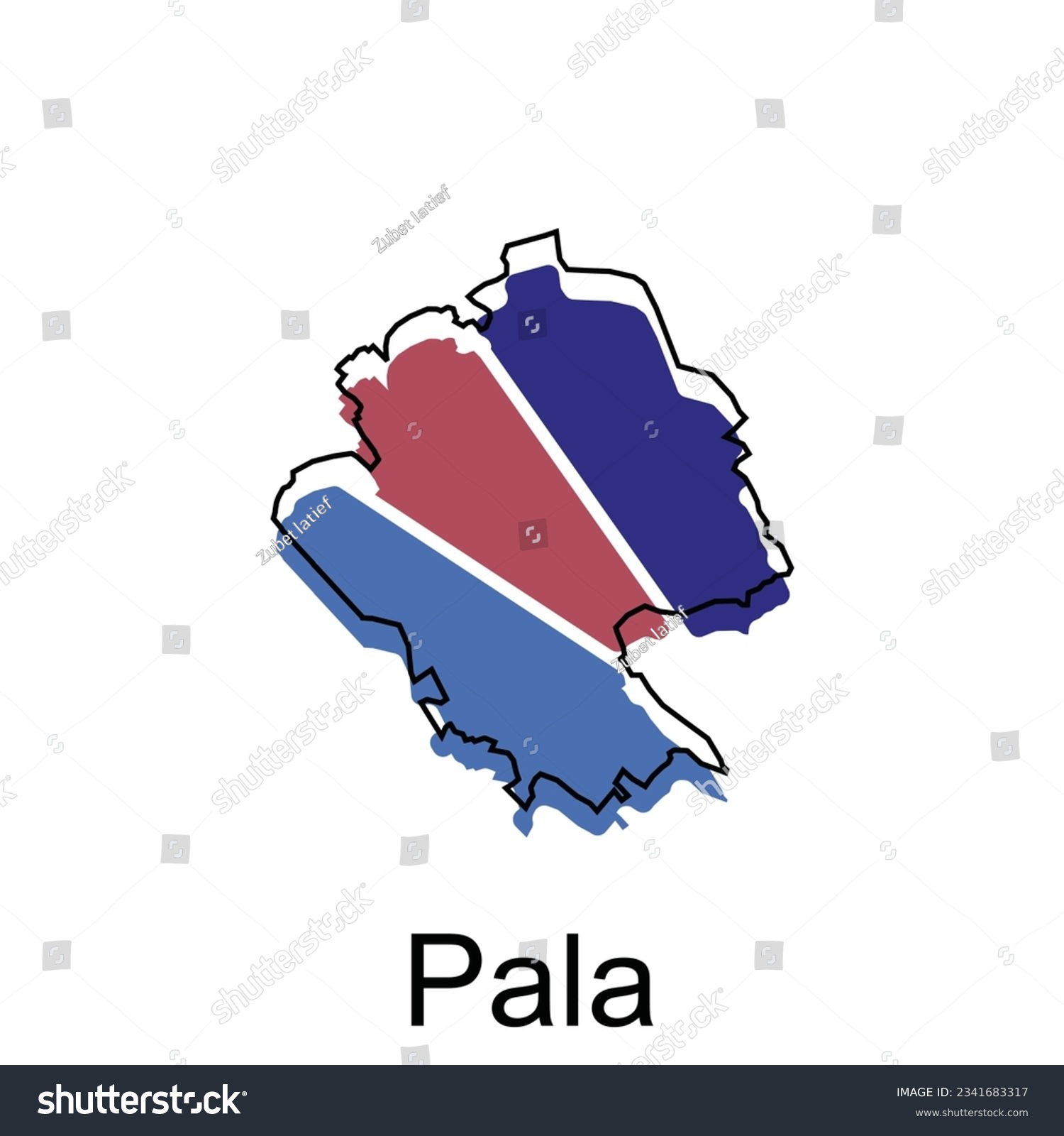 Map of Pala modern outline, High detailed vector - Royalty Free Stock ...