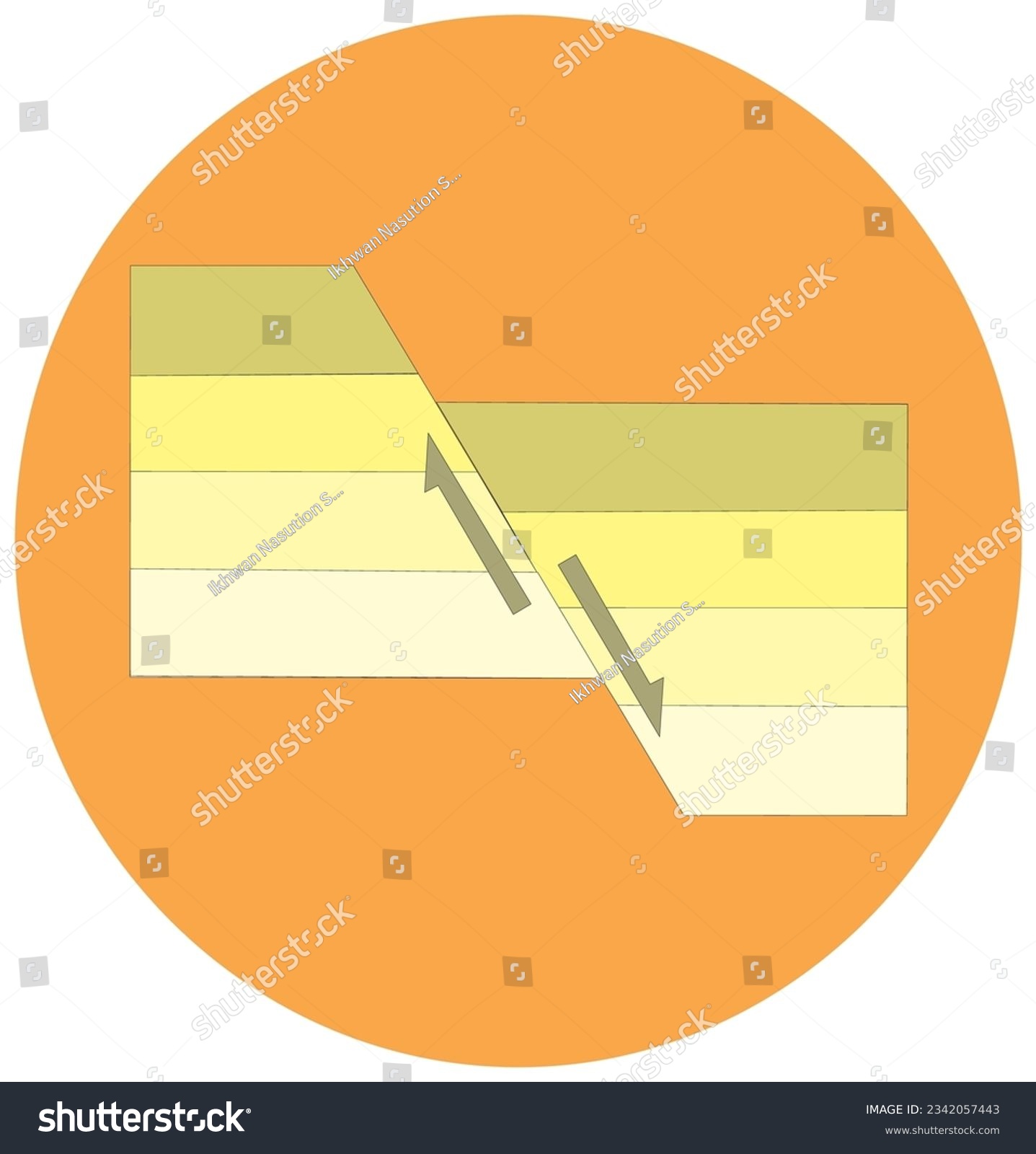 Geological structure, Normal fault symbol. - Royalty Free Stock Vector ...