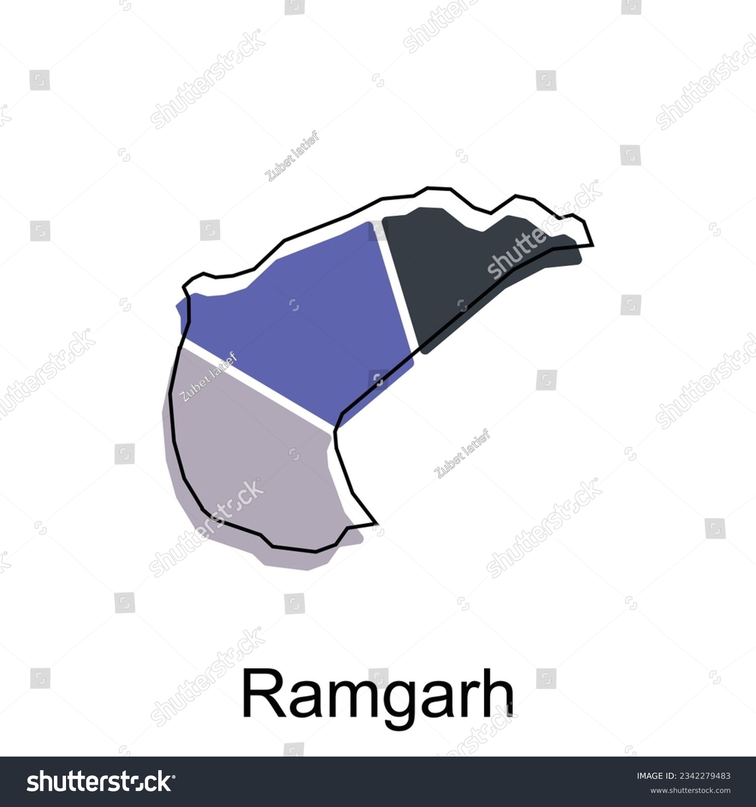 map of Ramgarh City modern outline, High - Royalty Free Stock Vector ...