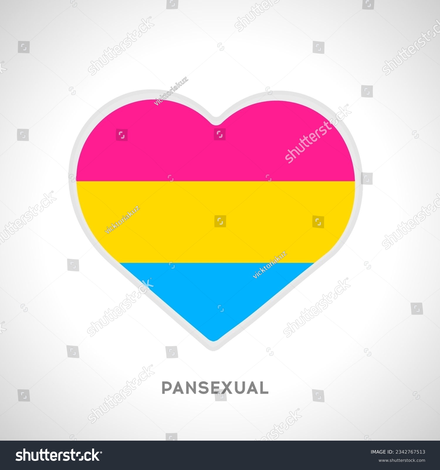 Heart With Pride Flag Colors Pansexual Flag Royalty Free Stock Vector 2342767513 2639