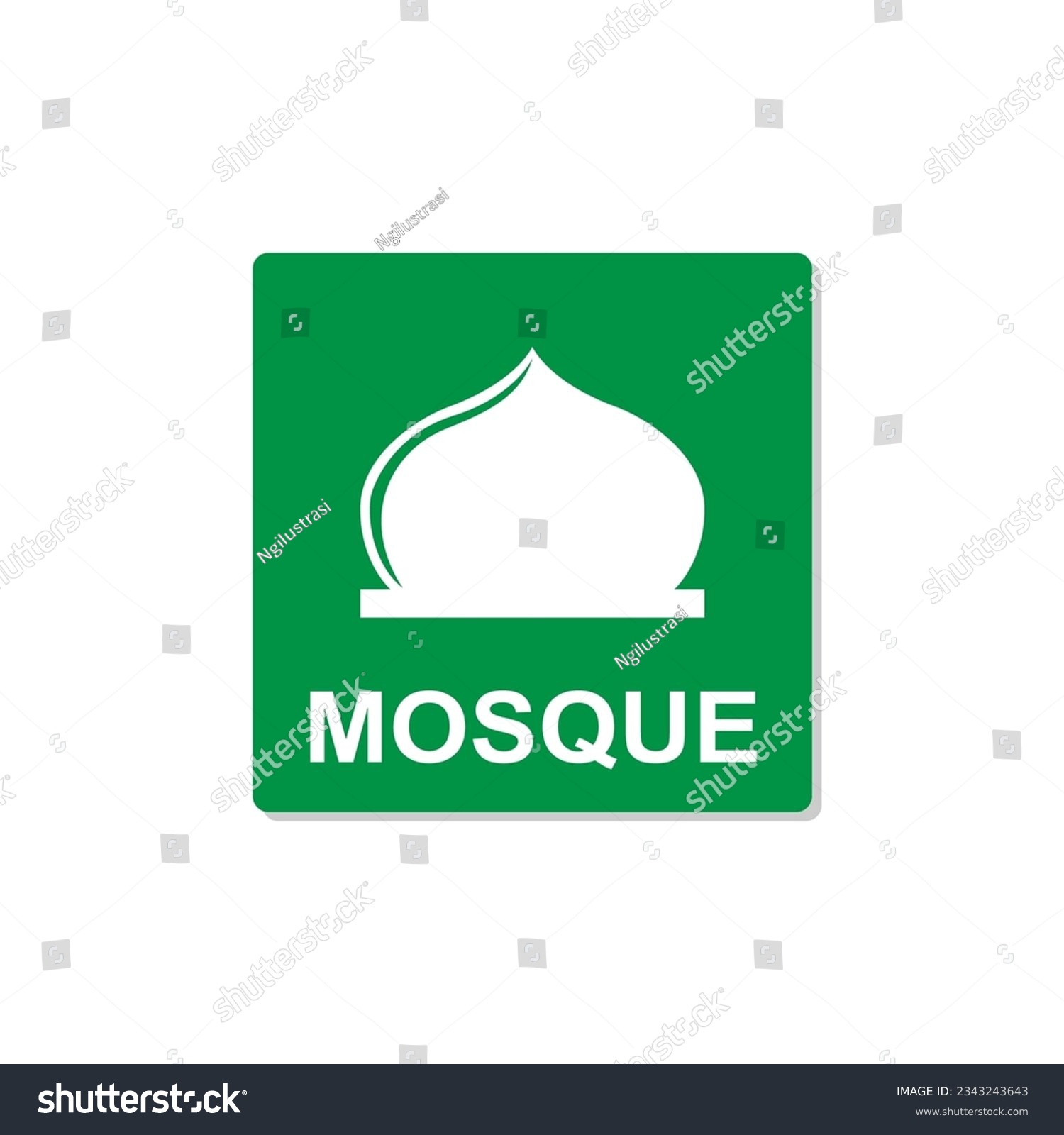 Mosque And Mushola Signs Symbols Labels Logos Royalty Free Stock Vector 2343243643 5958