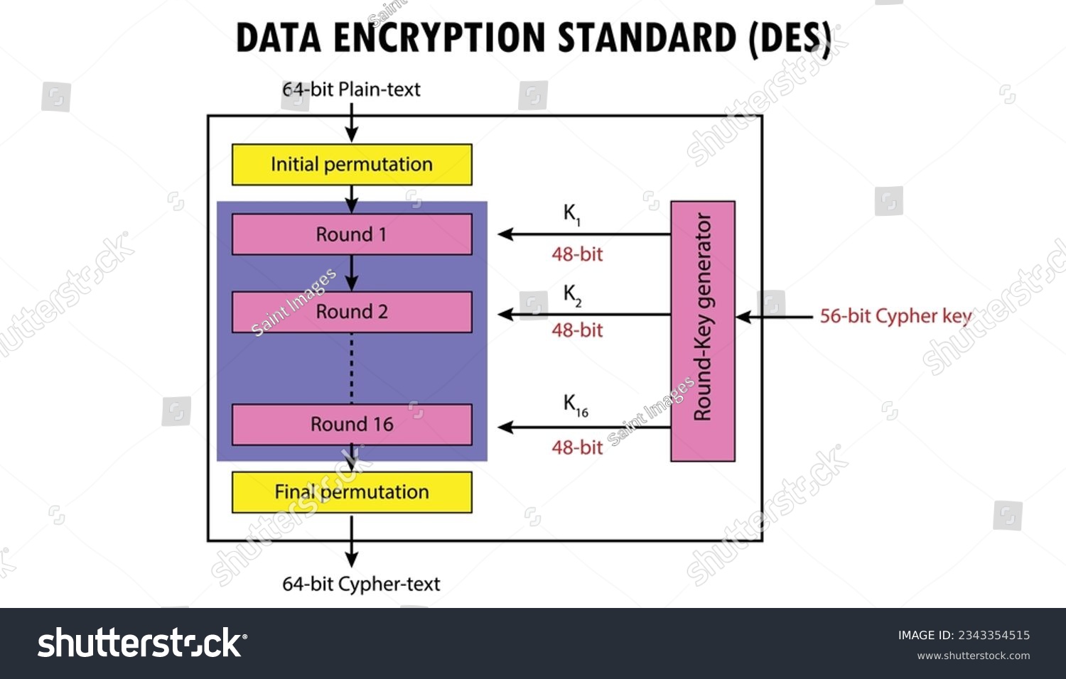 Data Encryption Standards diagram, cryptography - Royalty Free Stock ...