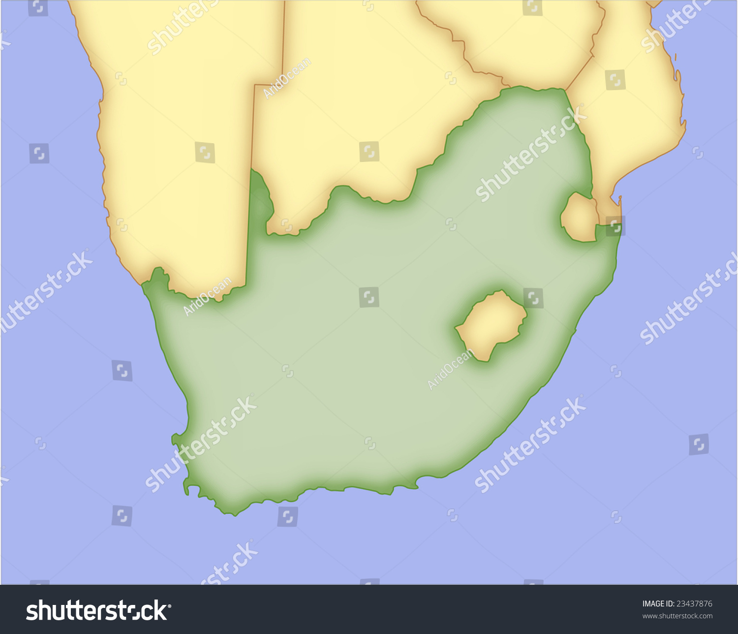 South Africa, vector map, with borders of - Royalty Free Stock Vector ...