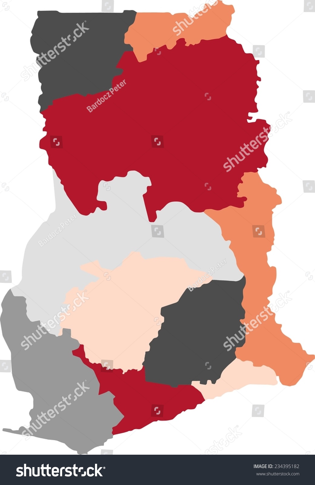 Ghana political map with pastel colors. - Royalty Free Stock Vector ...