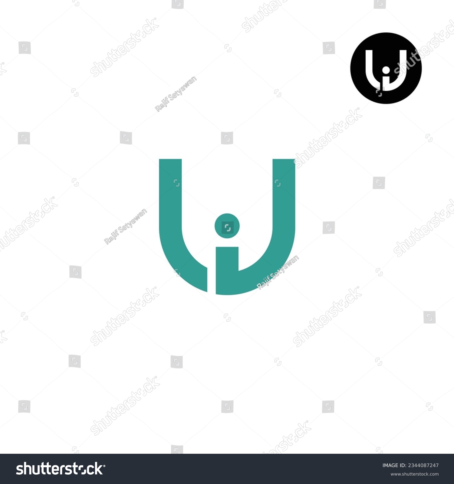 Letter UI IU Monogram Logo Design Simple - Royalty Free Stock Vector ...