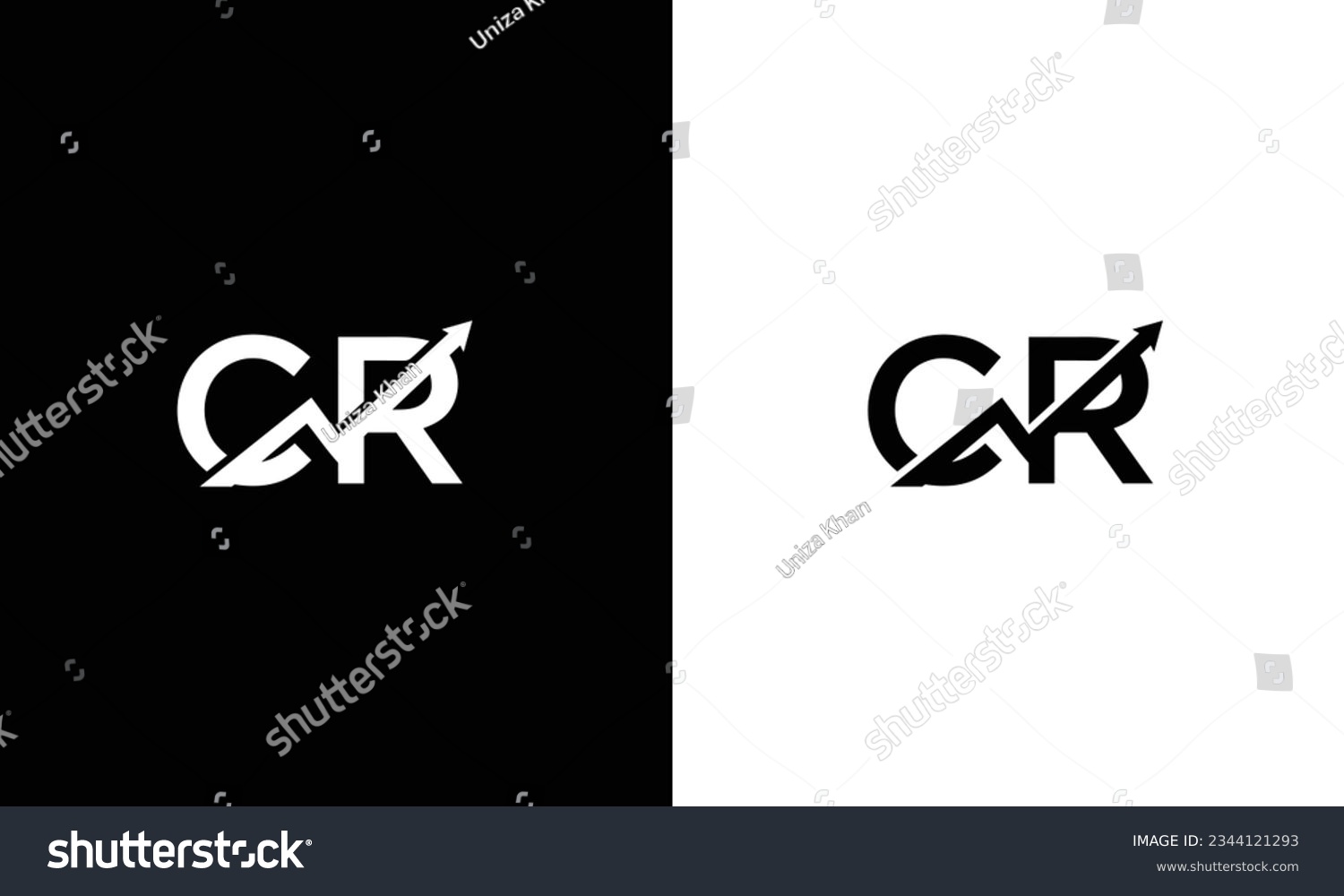 Cr Logo . Letter C R Logo Design . Creative And - Royalty Free Stock 