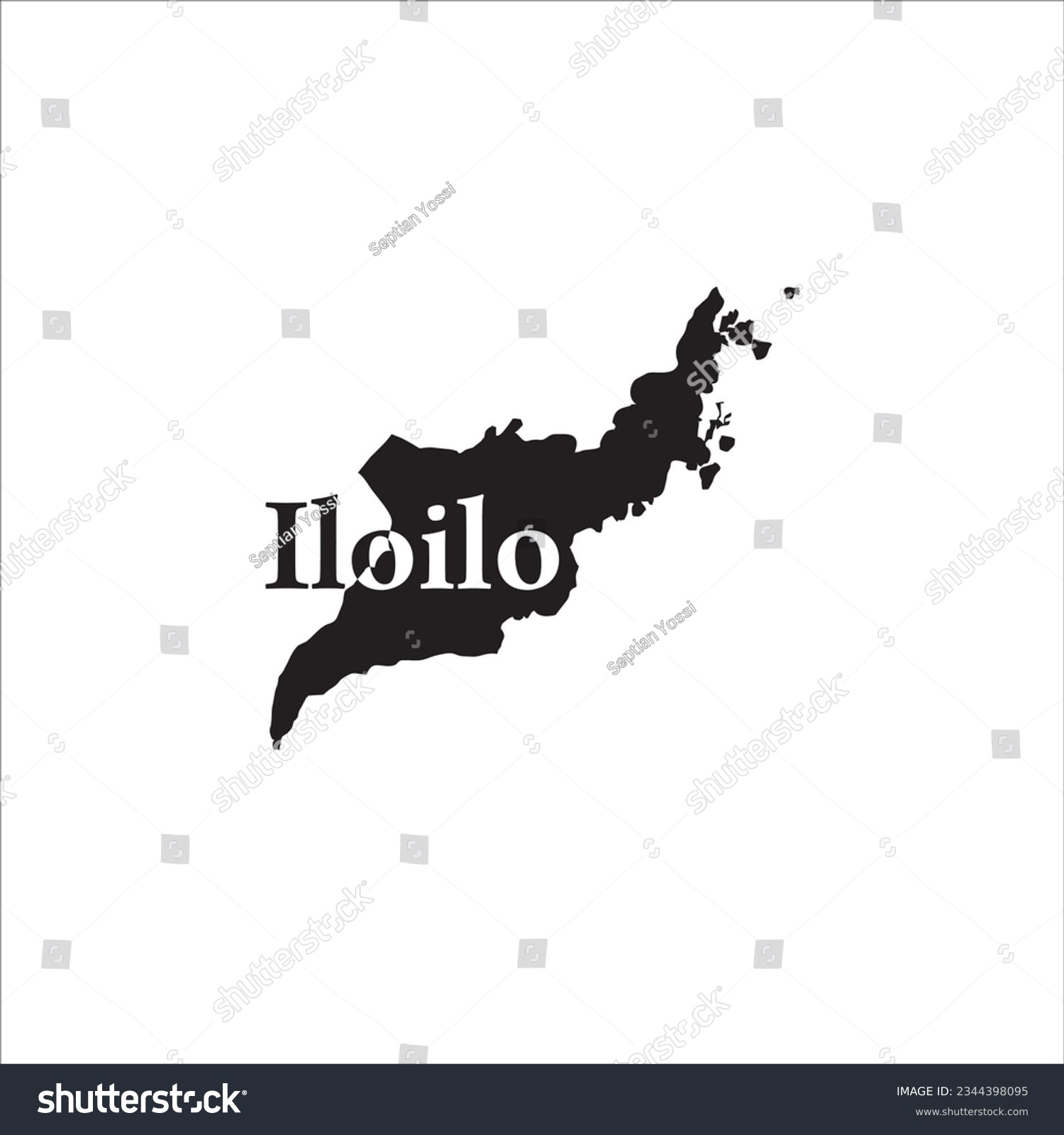 Iloilo Philippines map and black letter design - Royalty Free Stock ...