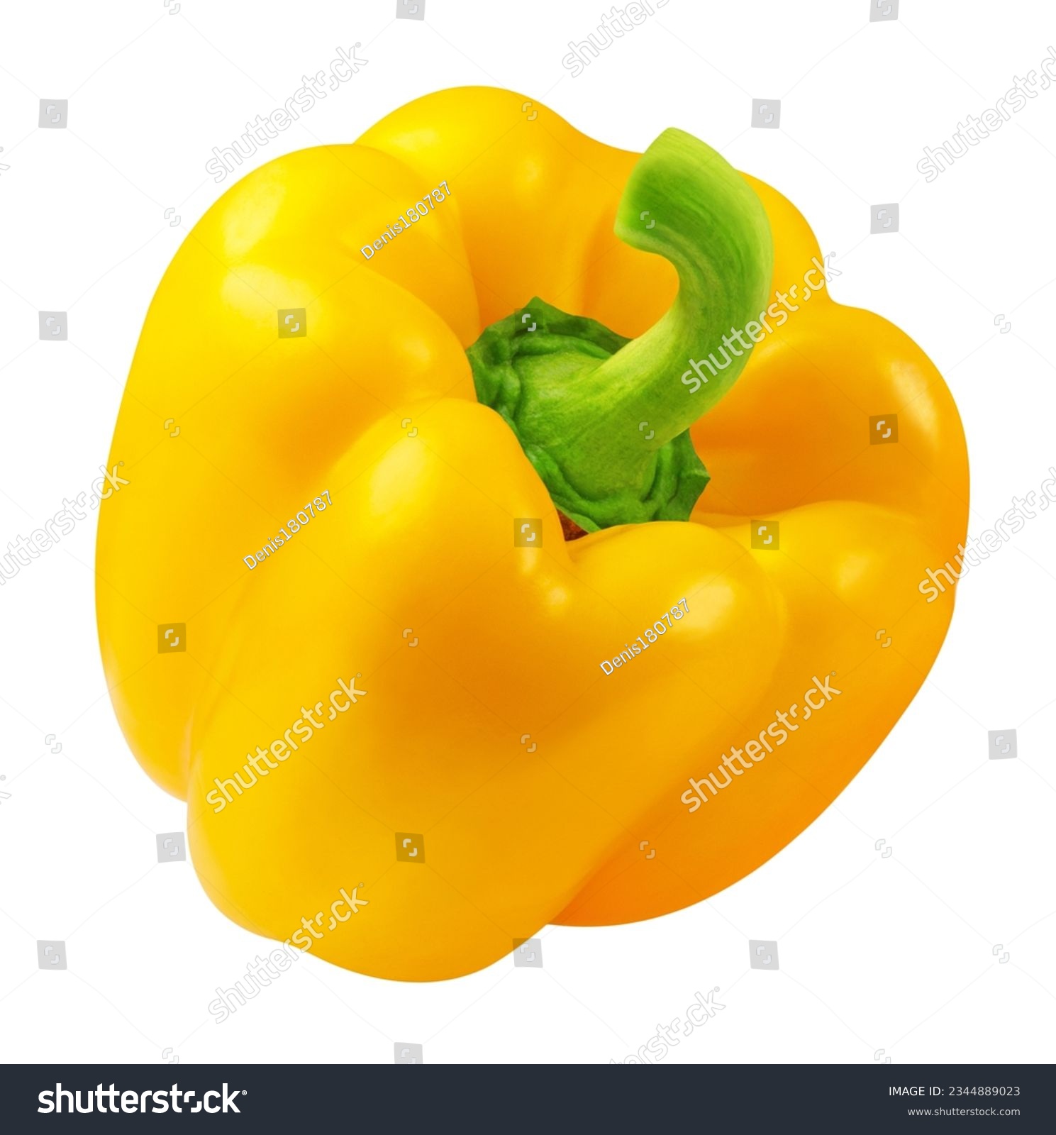 Yellow pepper isolated. Fresh sweet bell pepper on a white background. #2344889023
