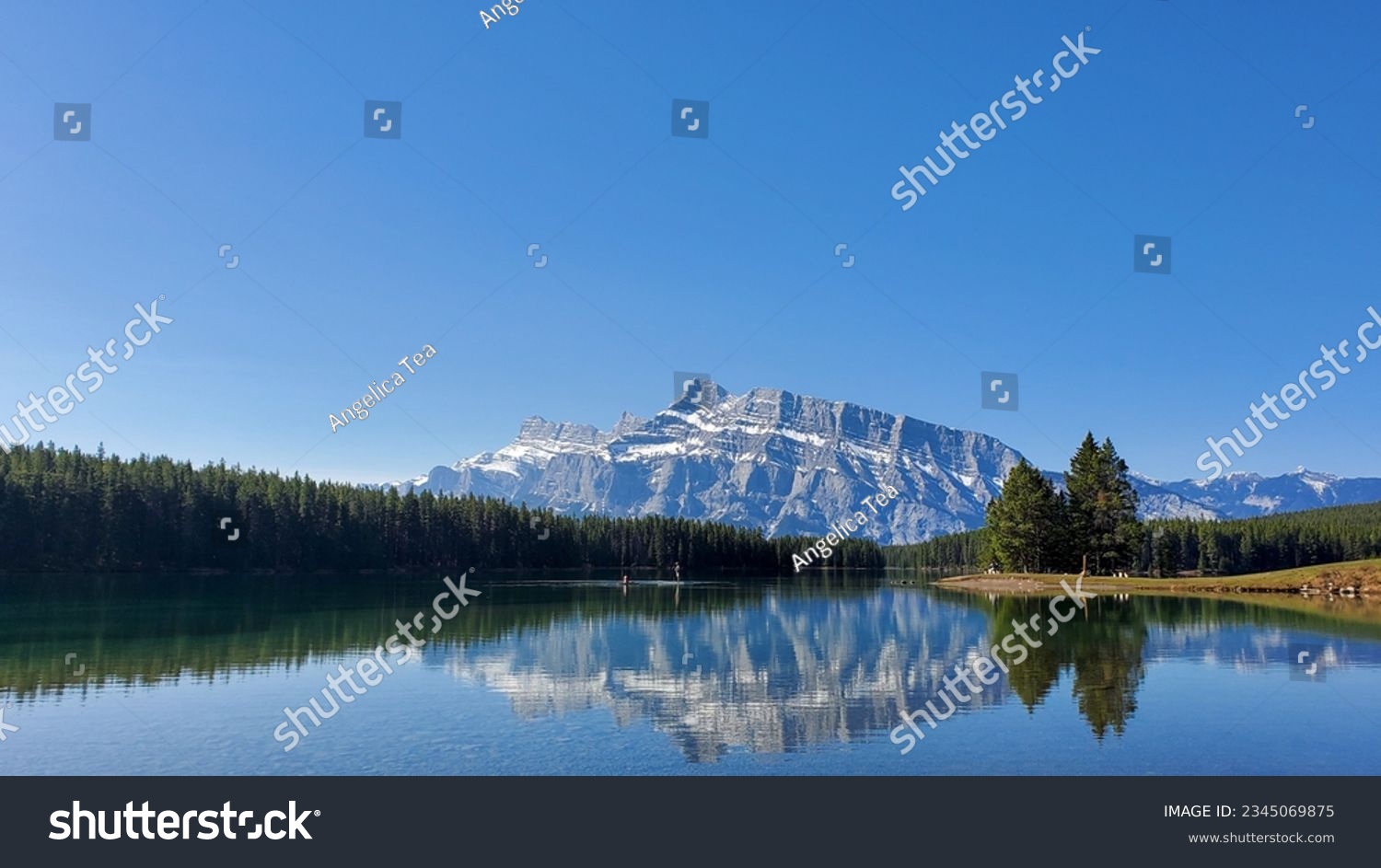 Cascade Mountain and Reflections at Two Jack Lake, Banff National Park #2345069875