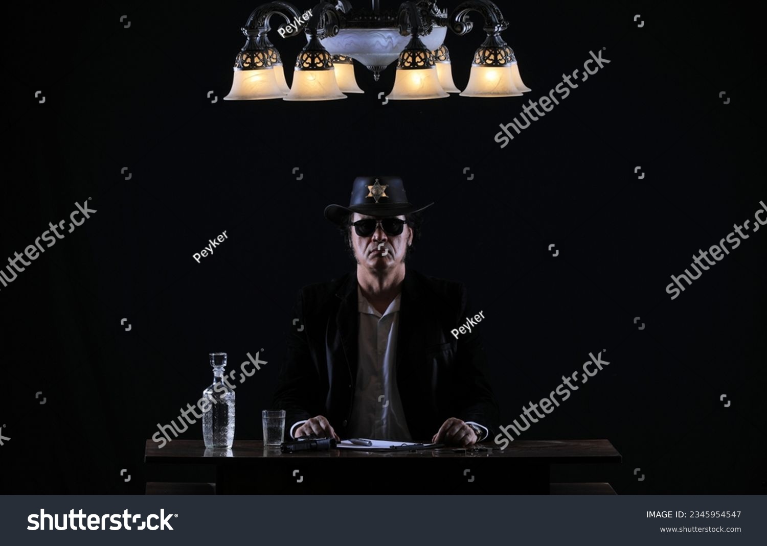 portrait of the sheriff in the office at the table #2345954547