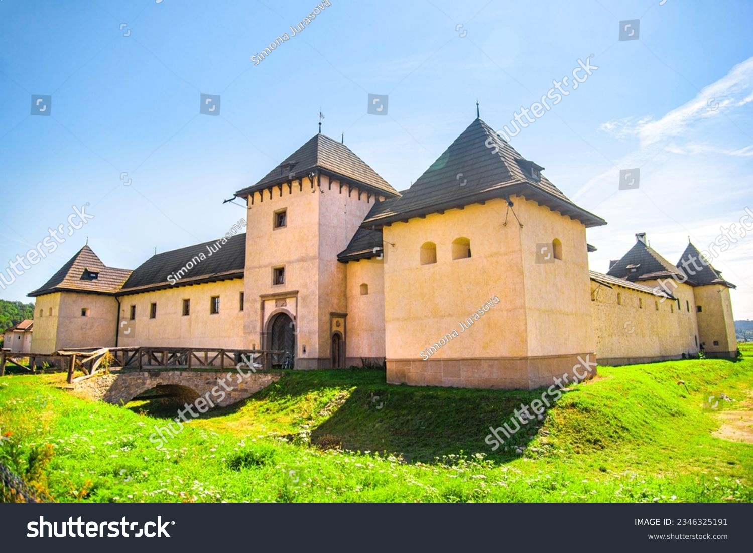 Gothic-Renaissance mansion water castle in Hronsek, Banska Bystrica, Slovakia. Unesco World Heritage Site. #2346325191