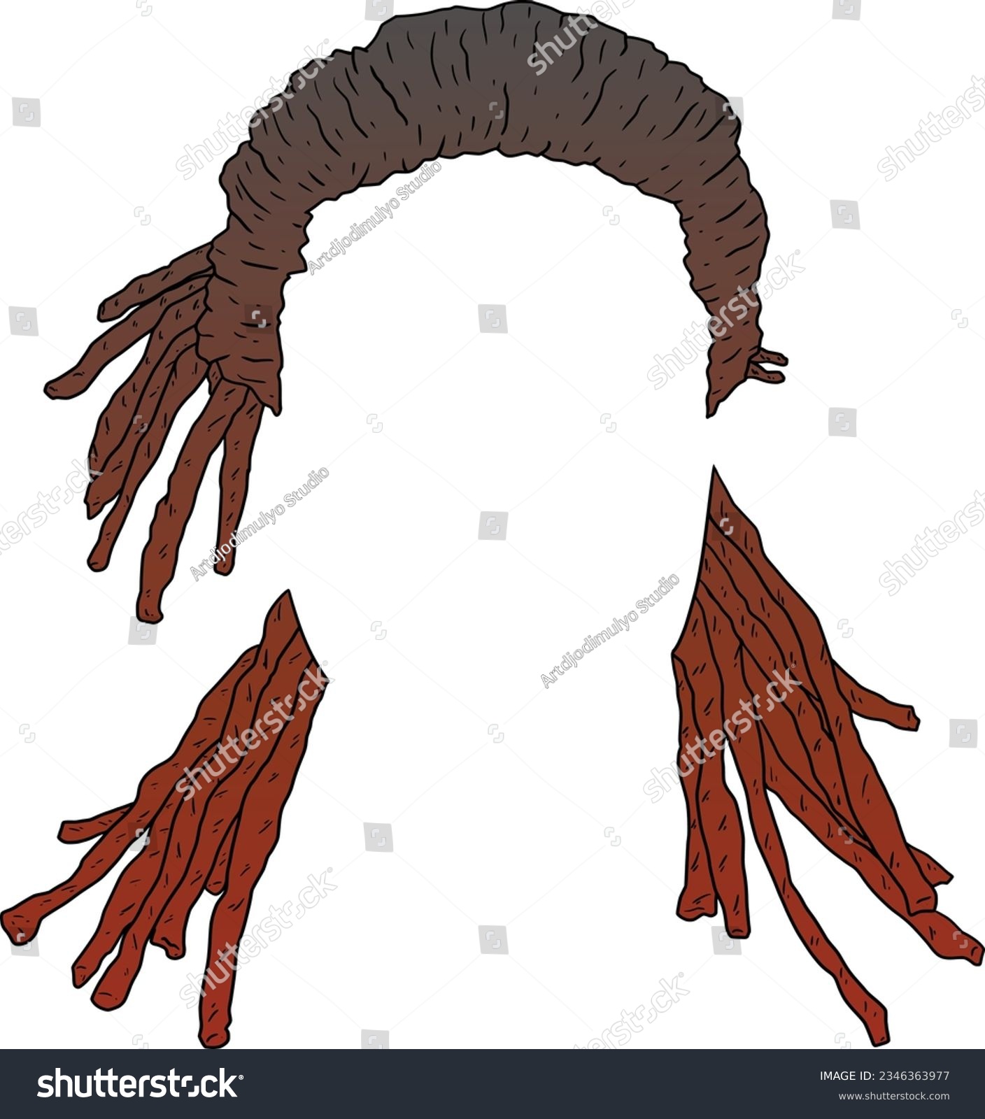 Amazing Dreadlock Hair Style Clip Art Vector Royalty Free Stock Vector 2346363977