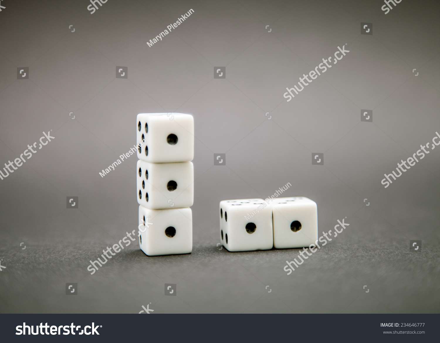 Five dice on dark background #234646777