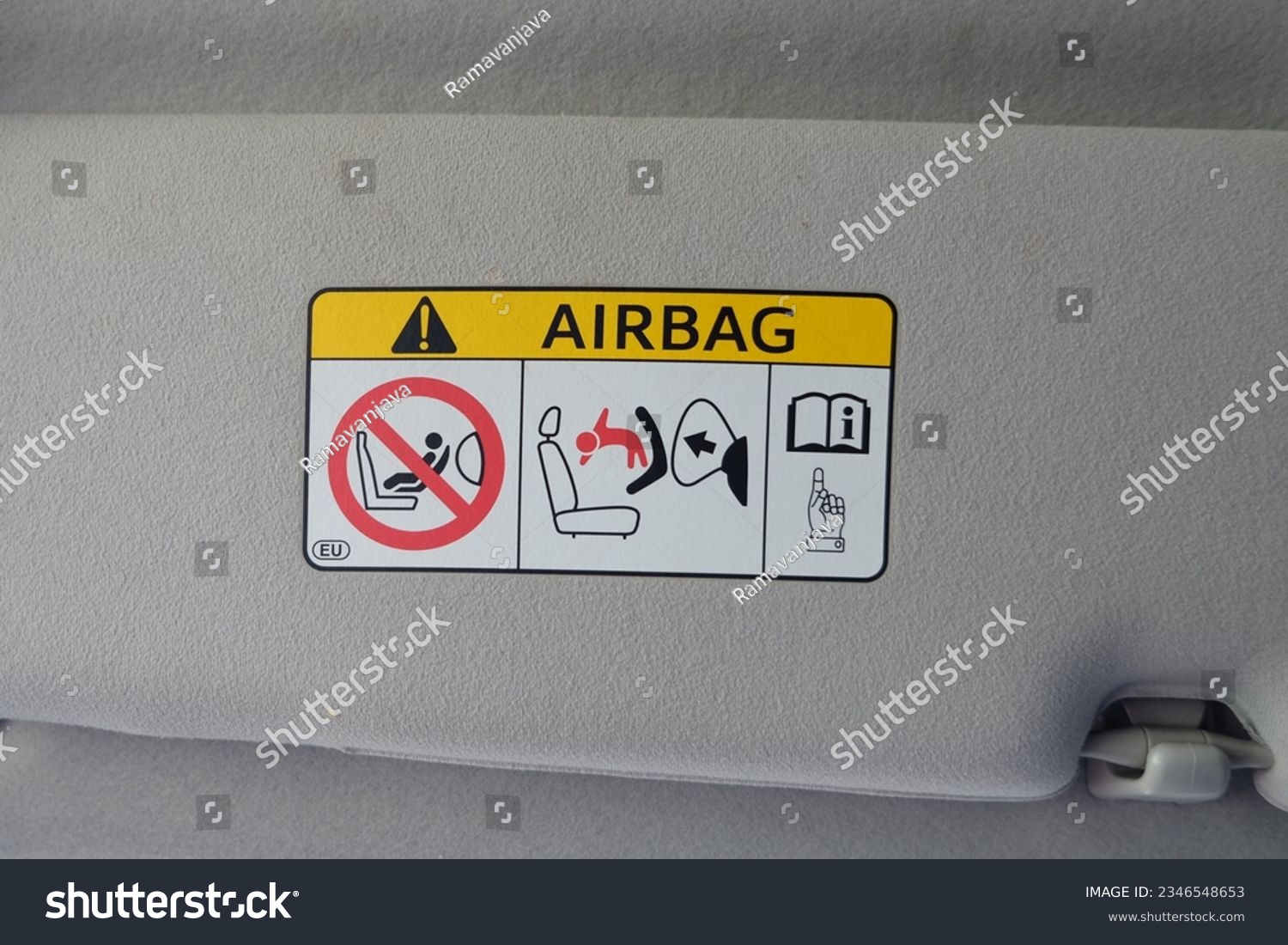 Instructions on how to use the safety airbag in a car #2346548653