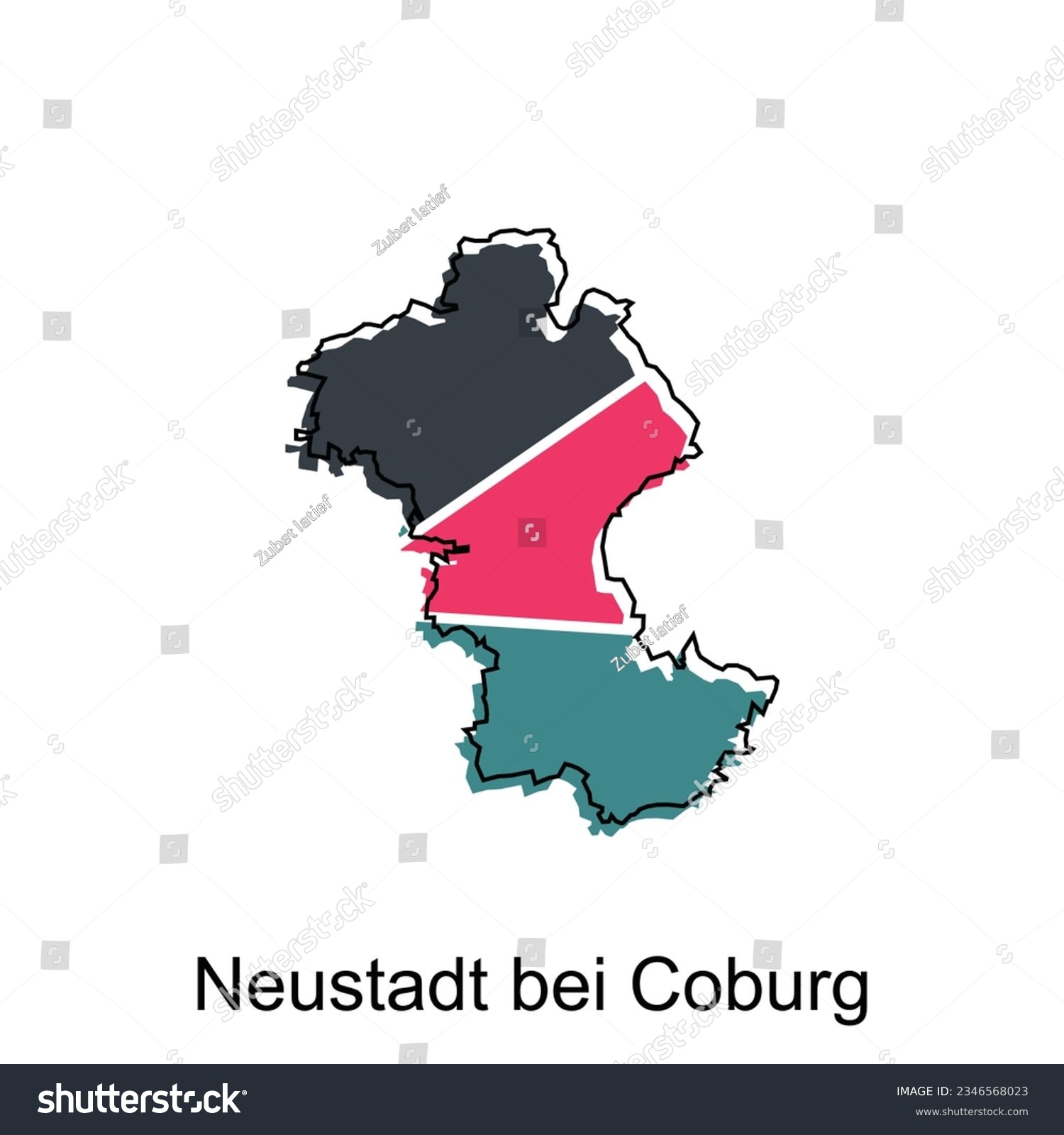 Map Of Neustadt Bei Coburg Geometric Colorful - Royalty Free Stock ...