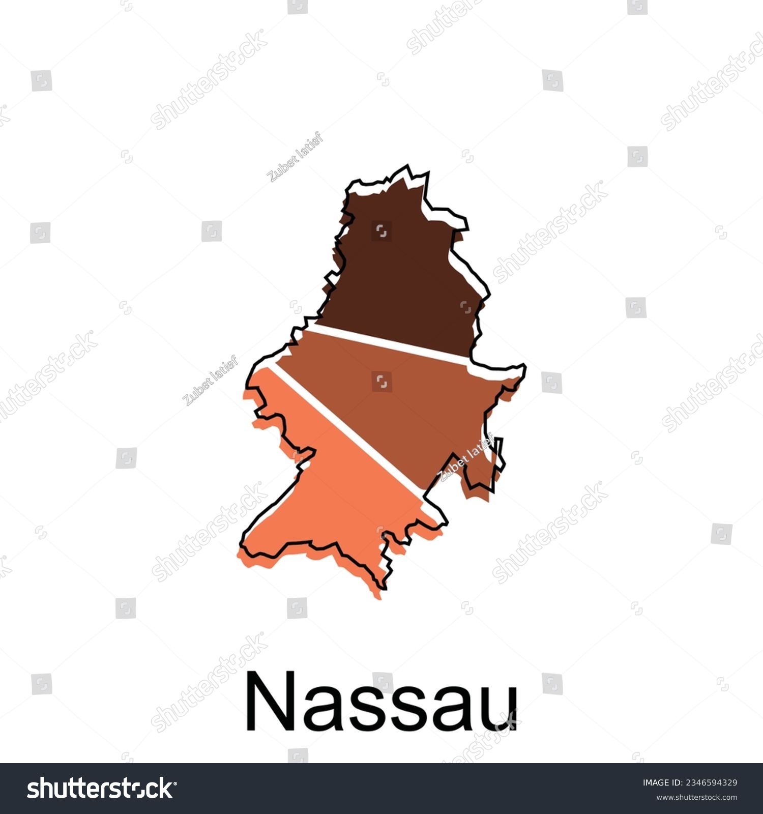 Map of Nassau Colorful with outline design, - Royalty Free Stock Vector ...