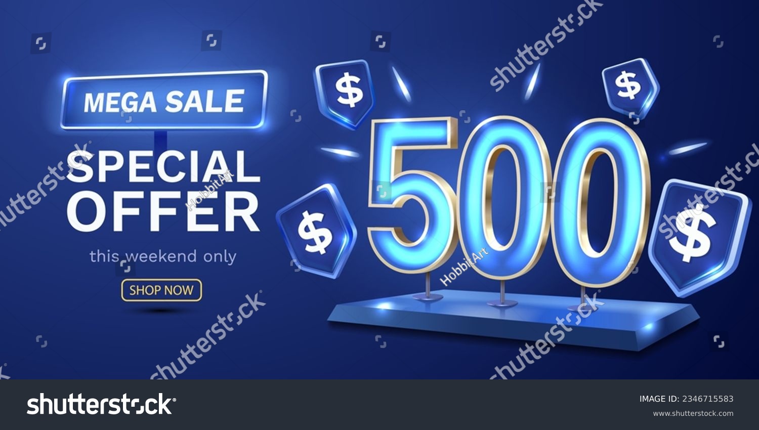 Coupon special voucher 500 dollar, Check banner special offer. Vector illustration #2346715583