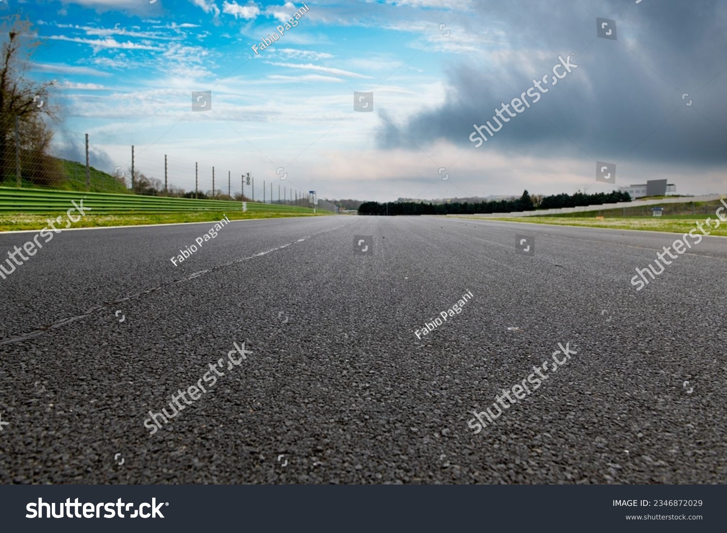 Straight asphalt drive way motor sport circuit landscape #2346872029