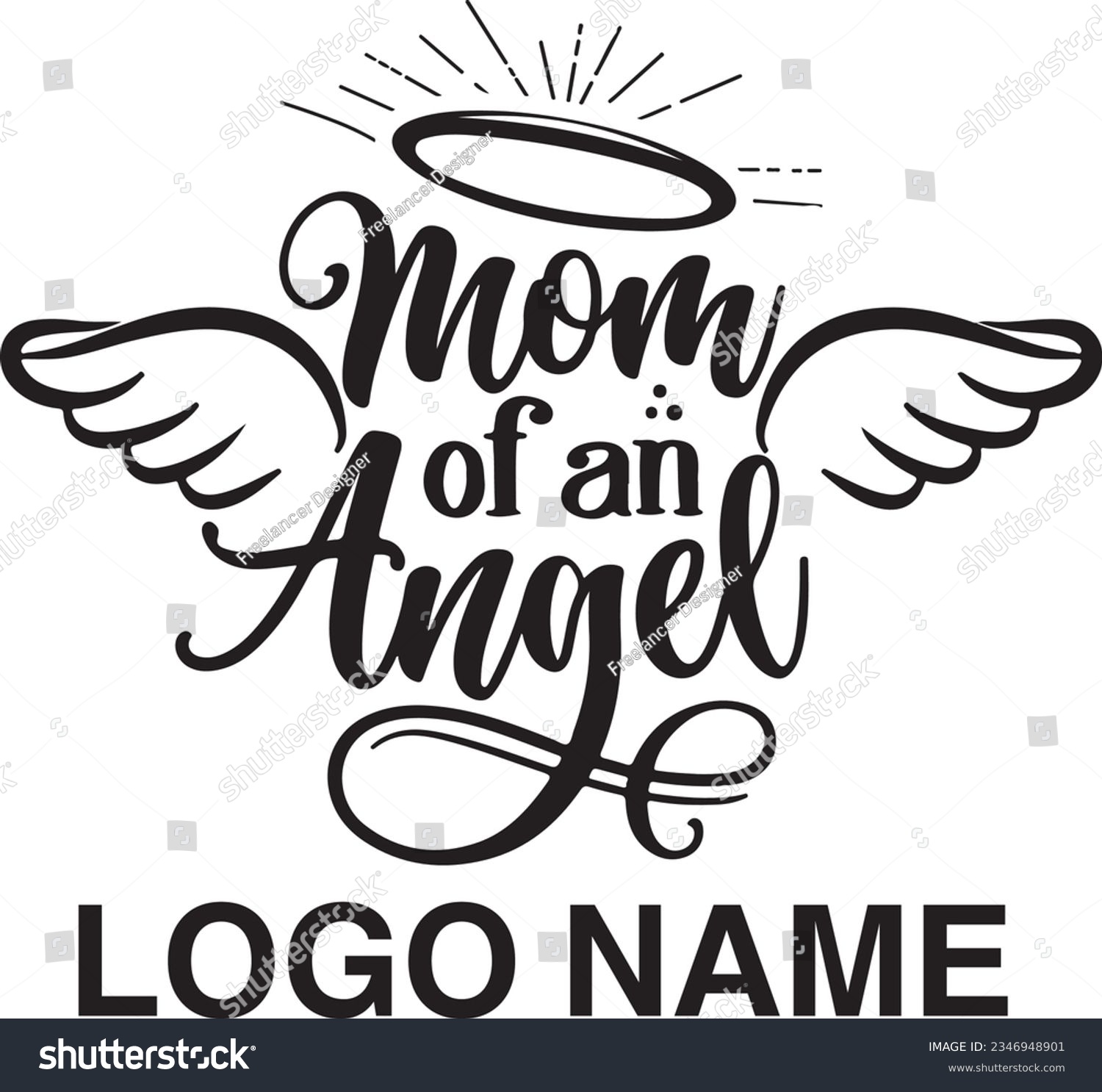 mom of on Angel - hand drawn beautiful memory - Royalty Free Stock ...