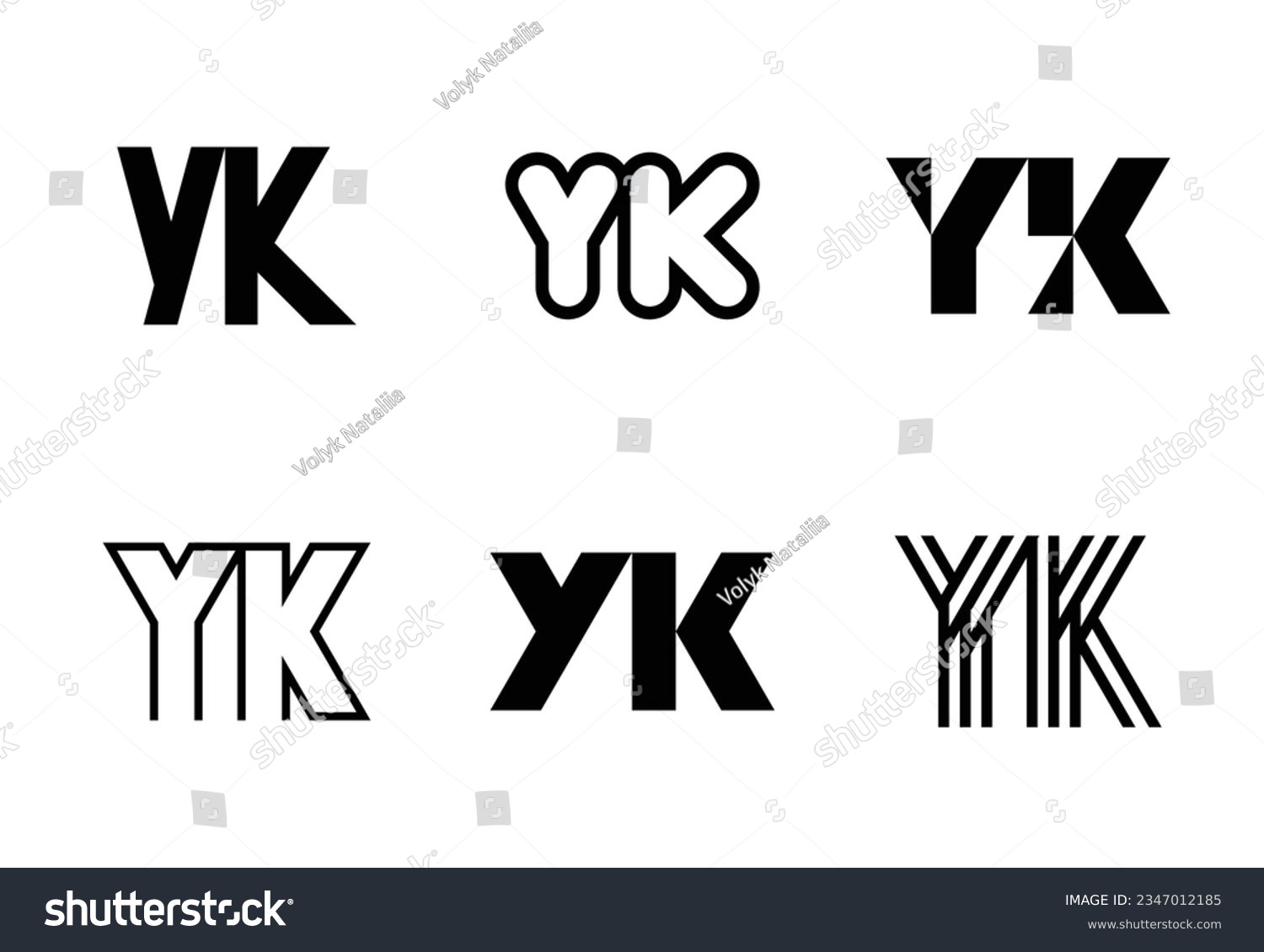 Set Of Letter Yk Logos Abstract Logos Royalty Free Stock Vector