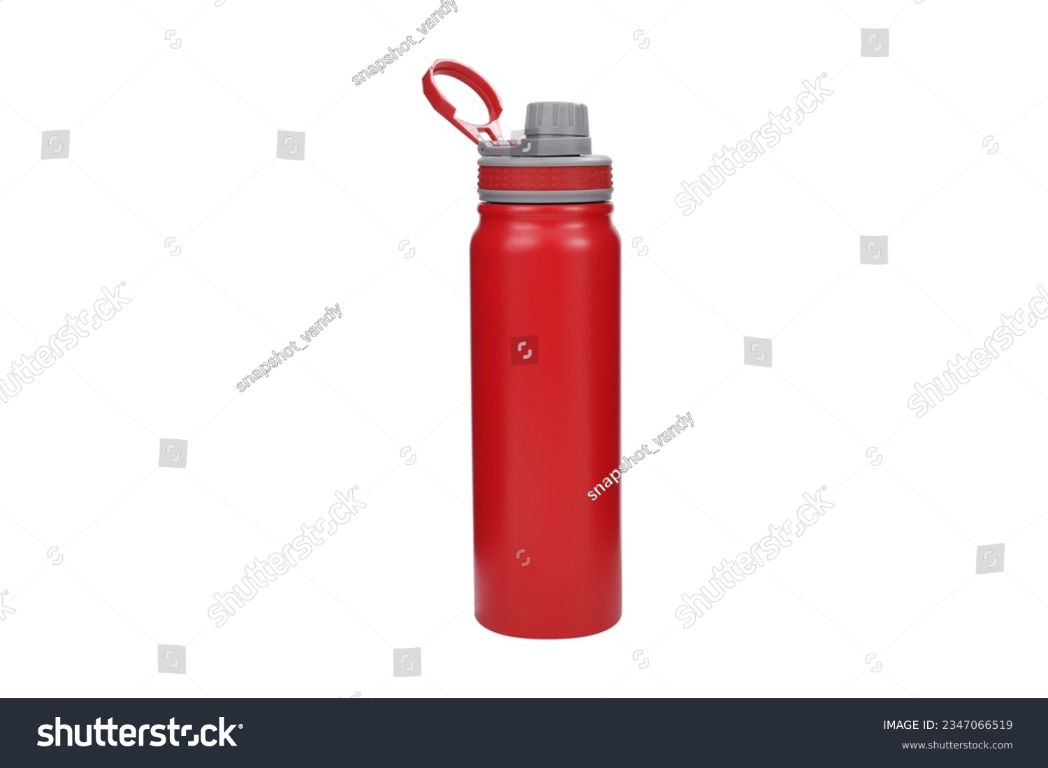 vacuum insulated water bottle  portable thermos for hot and cold drinks for travel and hiking. red color vacuum insulated thermos. red color water bottle. #2347066519