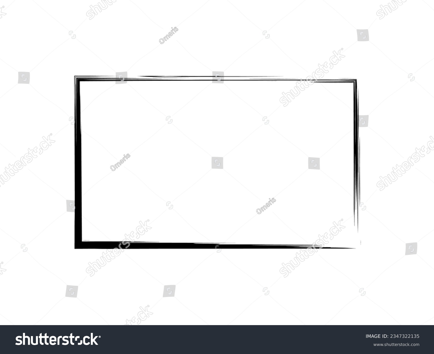 Hand drawn frame. Rectangle box. Sketch doodle - Royalty Free Stock ...