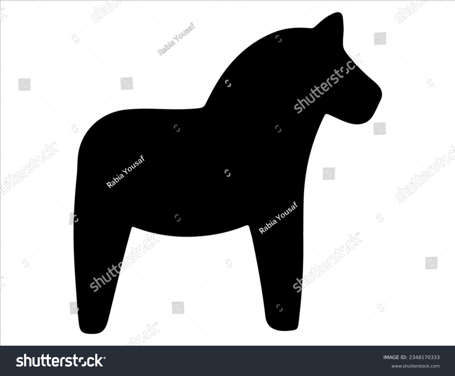 Dala horse silhouette vector art traditional - Royalty Free Stock ...