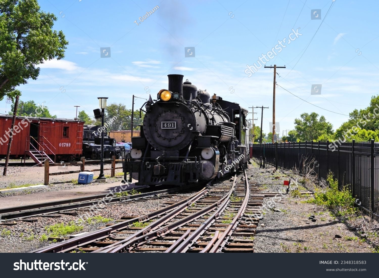 A Historic Narrow Gauge Steam Locomotive, 491, - Royalty Free Stock ...