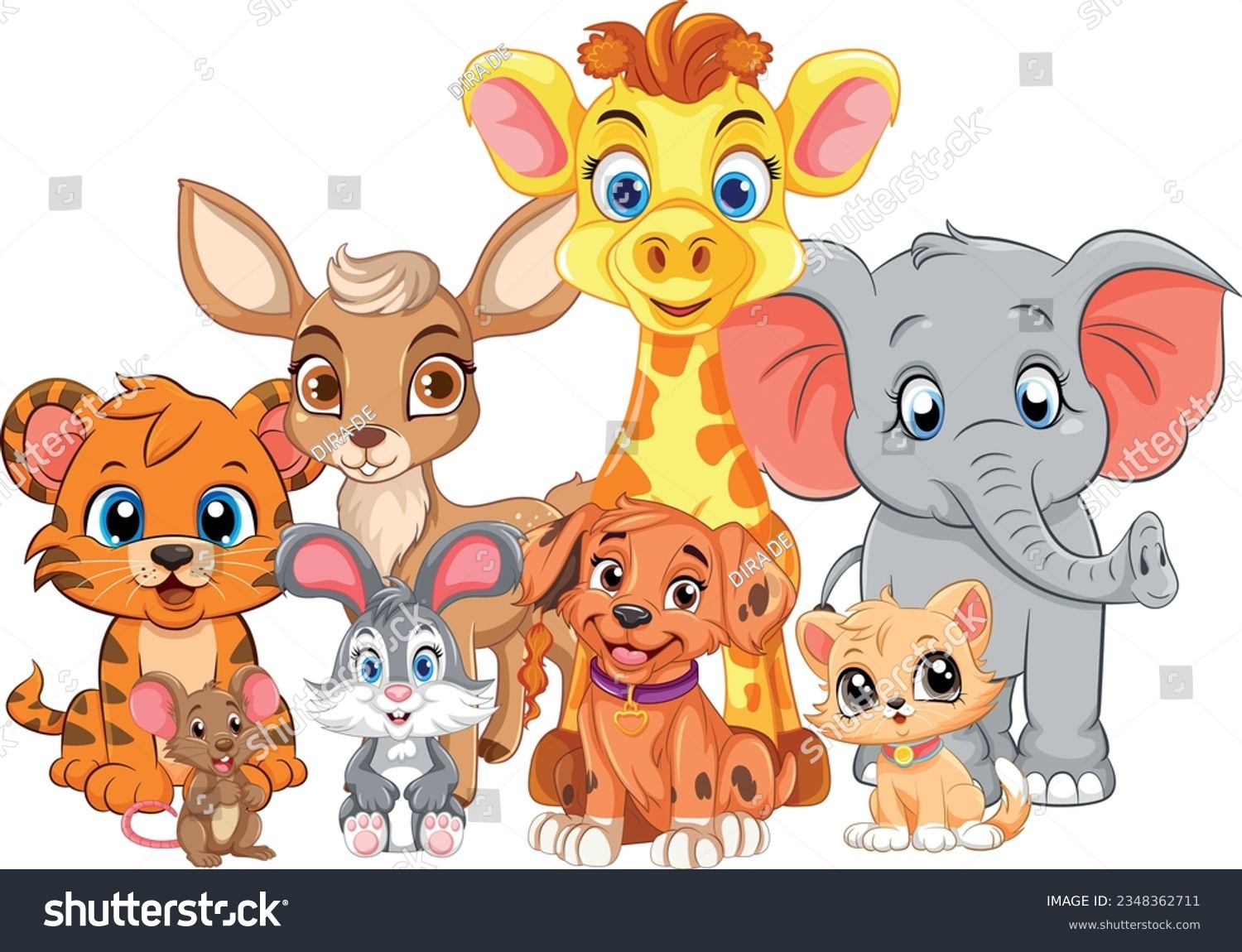 funny baby animals cartoon animation giraffe - Royalty Free Stock ...