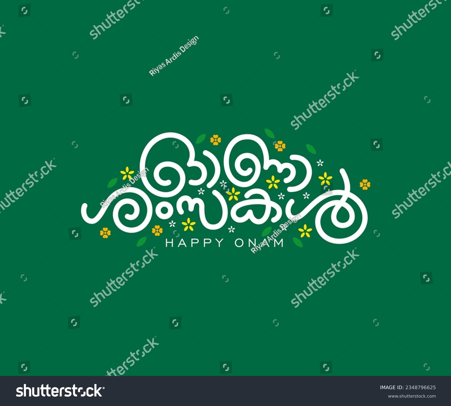 Kerala, Indian holiday. Happy Onam Malayalam - Royalty Free Stock ...