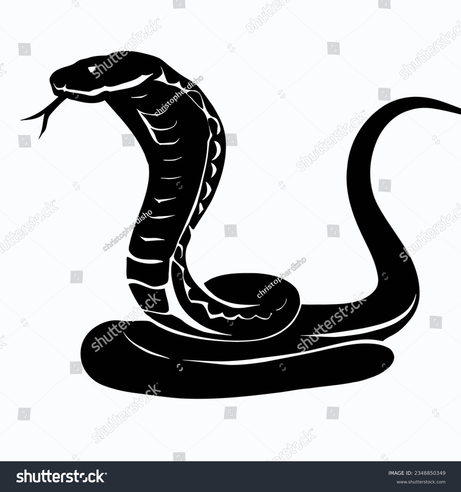 Vector Silhouette of Snake, Slithering Snake - Royalty Free Stock ...