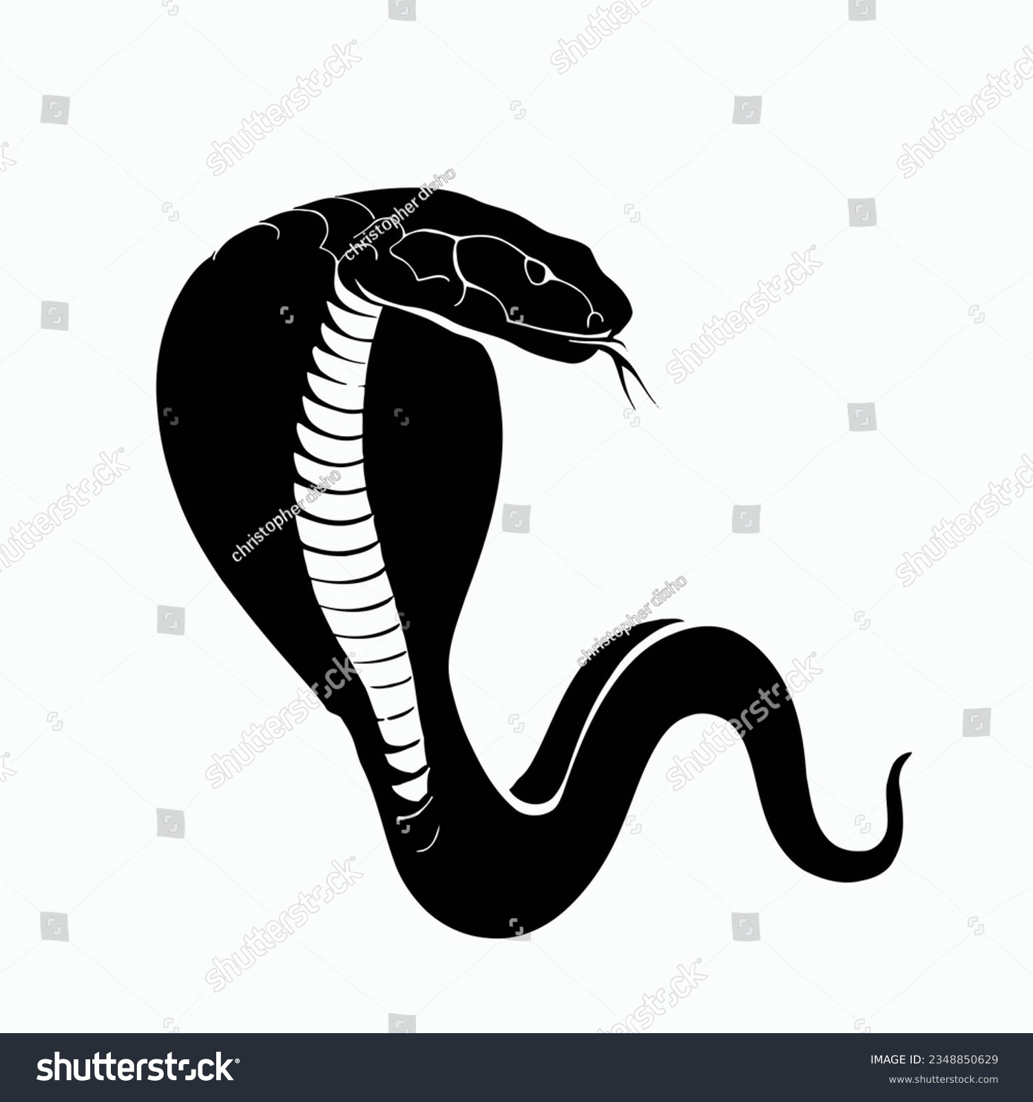 Vector Silhouette of Snake, Slithering Snake - Royalty Free Stock ...