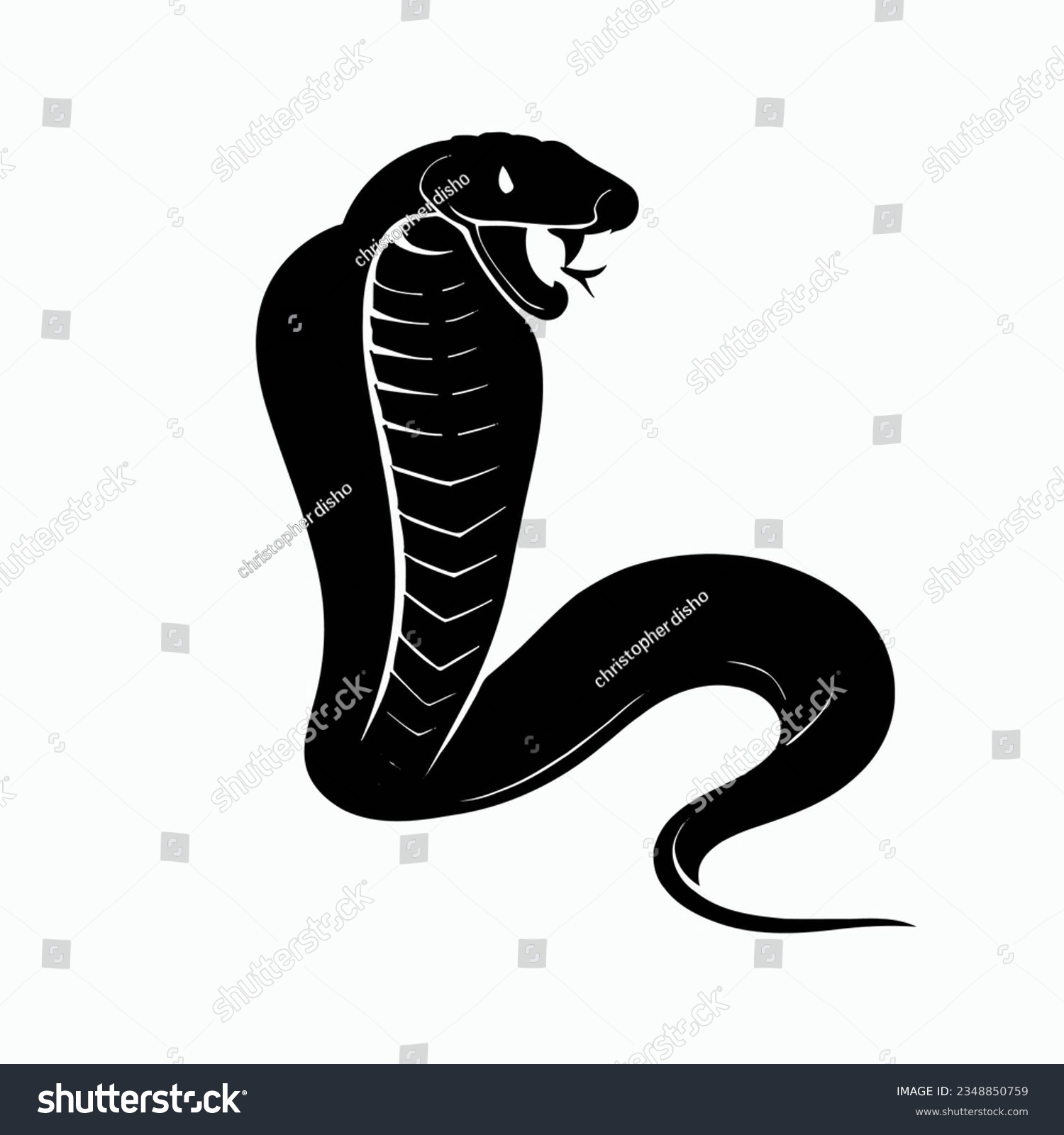 Vector Silhouette of Snake, Slithering Snake - Royalty Free Stock ...