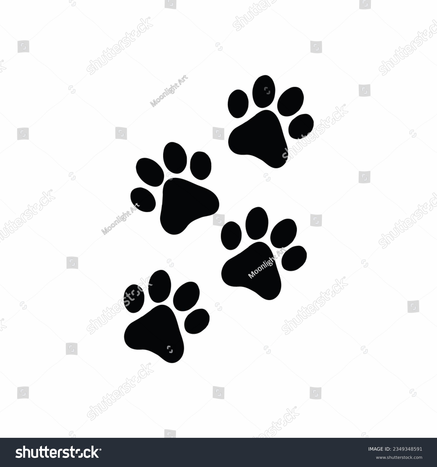 Dog Paw Prints Svg, Dog Svg, Paw, Animal Paw, - Royalty Free Stock ...