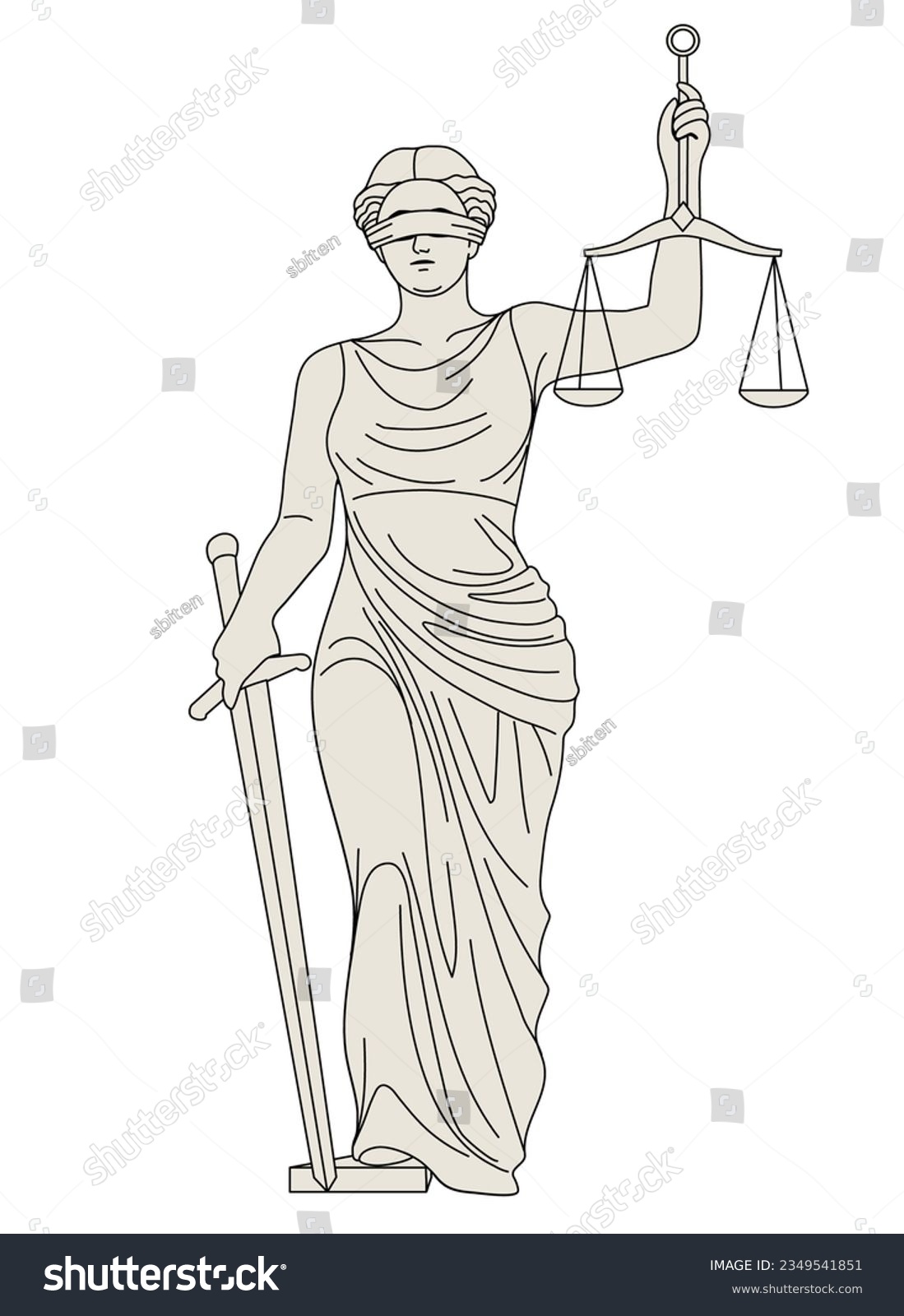 figure of Themis goddess of justice - Royalty Free Stock Vector ...