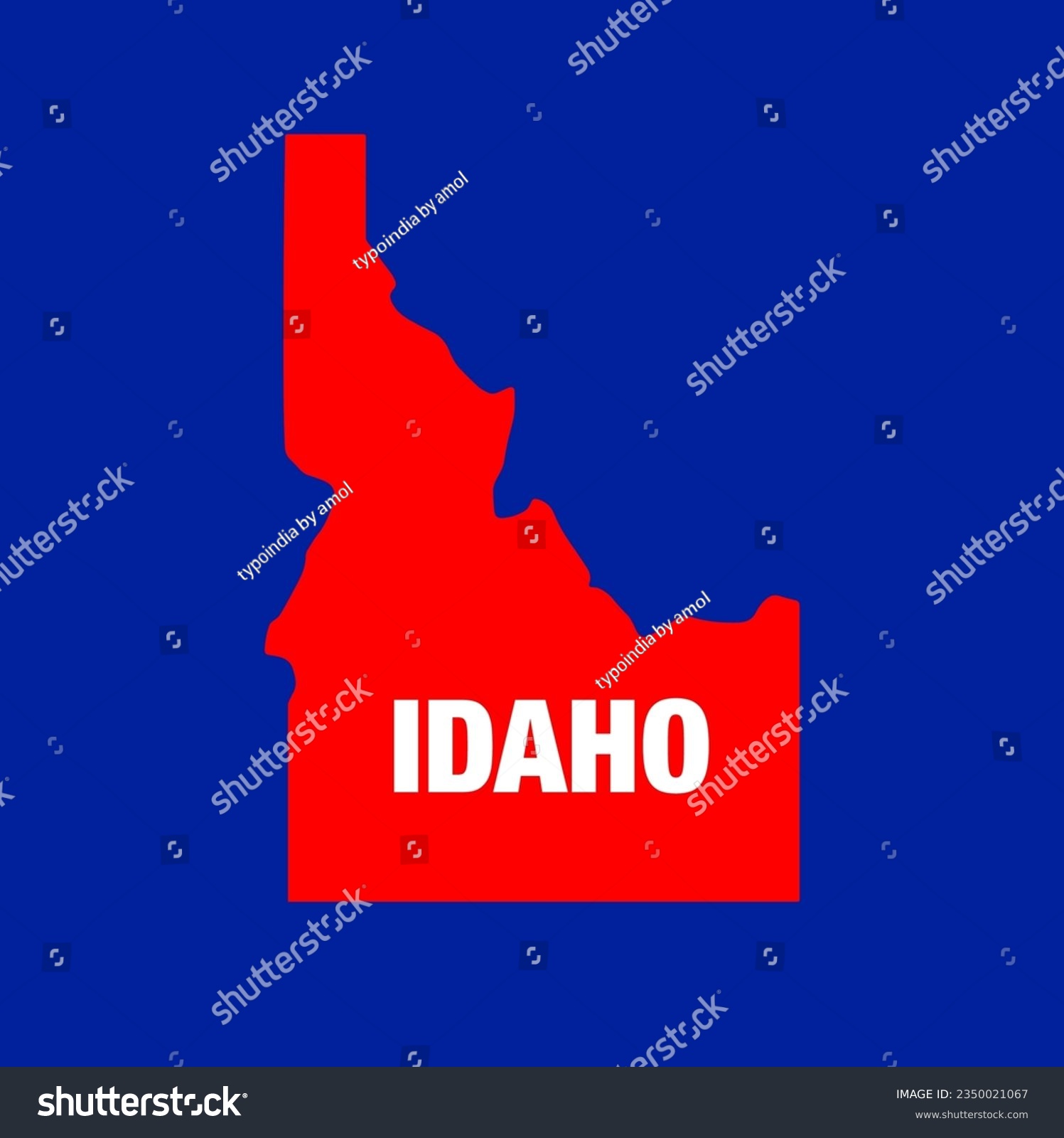 IDAHO state map icon on blue background. IDAHO - Royalty Free Stock ...