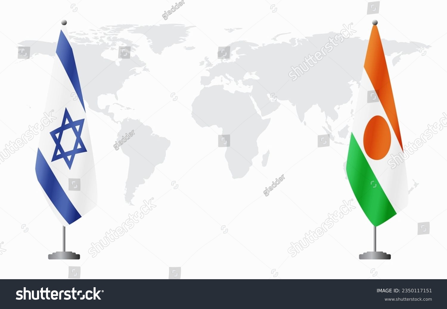 Israel and Niger flags for official meeting - Royalty Free Stock Vector ...