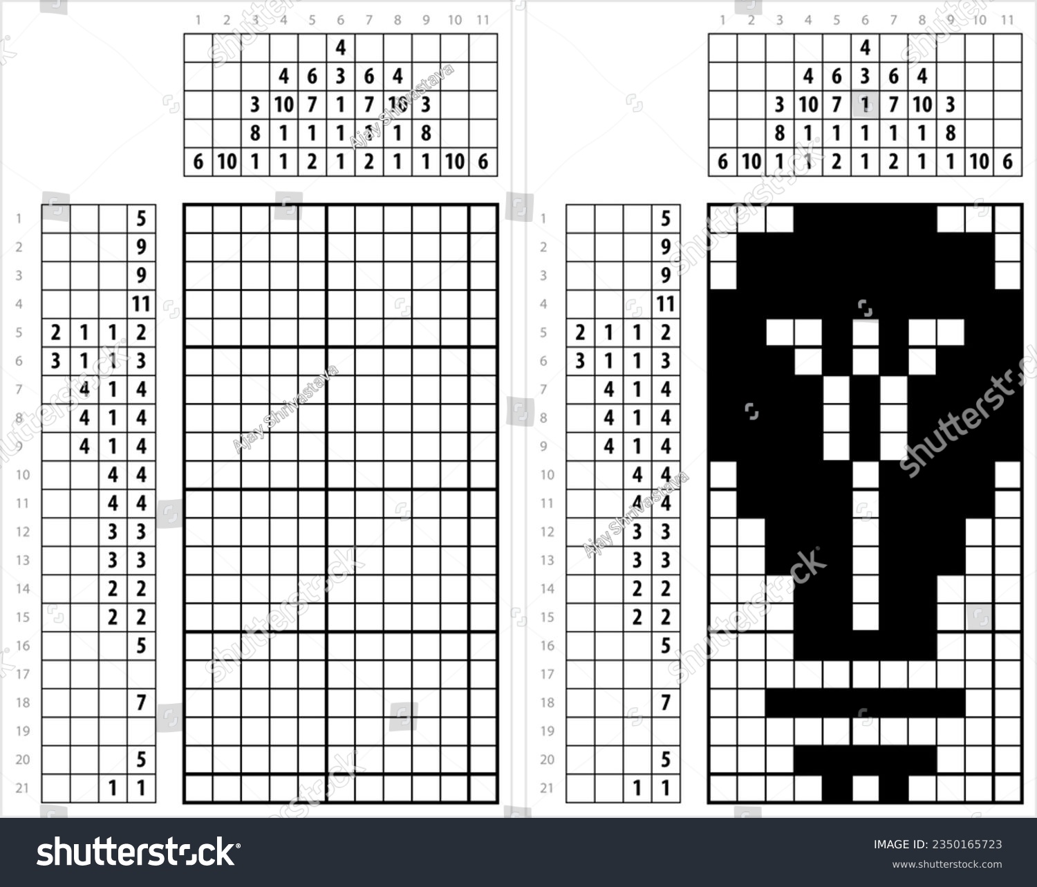 Bulb Icon Nonogram Pixel Art, Electric - Royalty Free Stock Vector ...