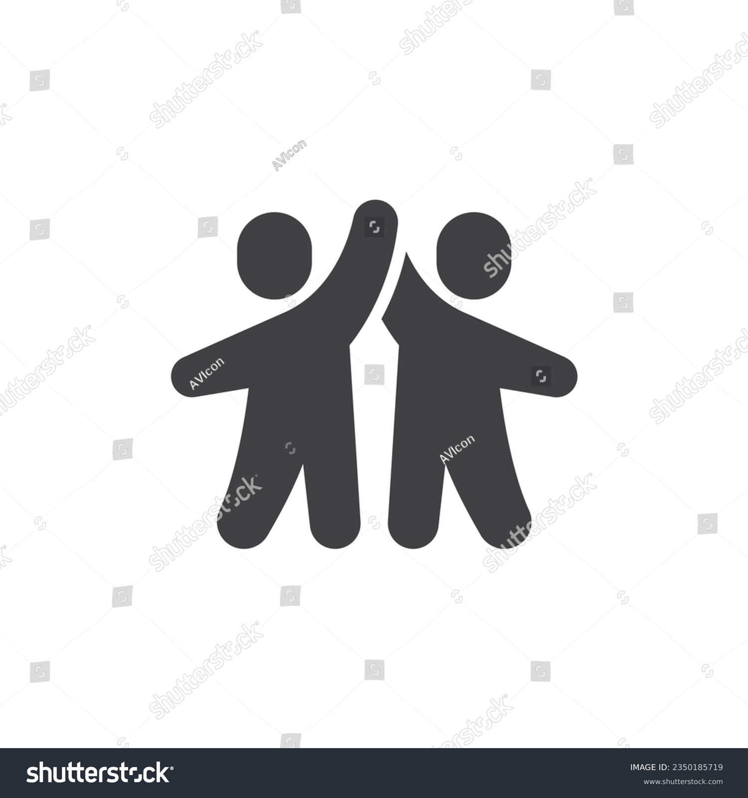 Two person handshake  vector icon. filled flat sign for mobile concept and web design. Two people greeting glyph icon. Friendship, partnership symbol, logo illustration. Vector graphics #2350185719