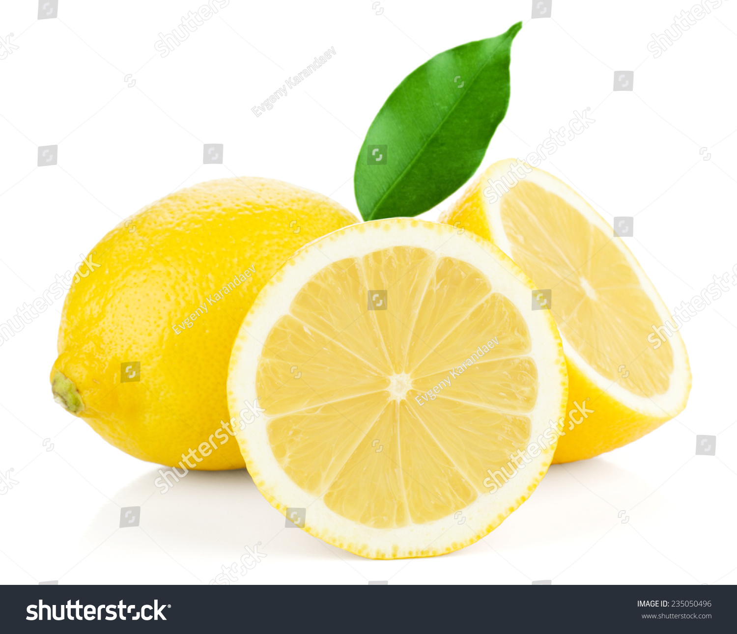 Ripe lemons. Isolated on white background #235050496