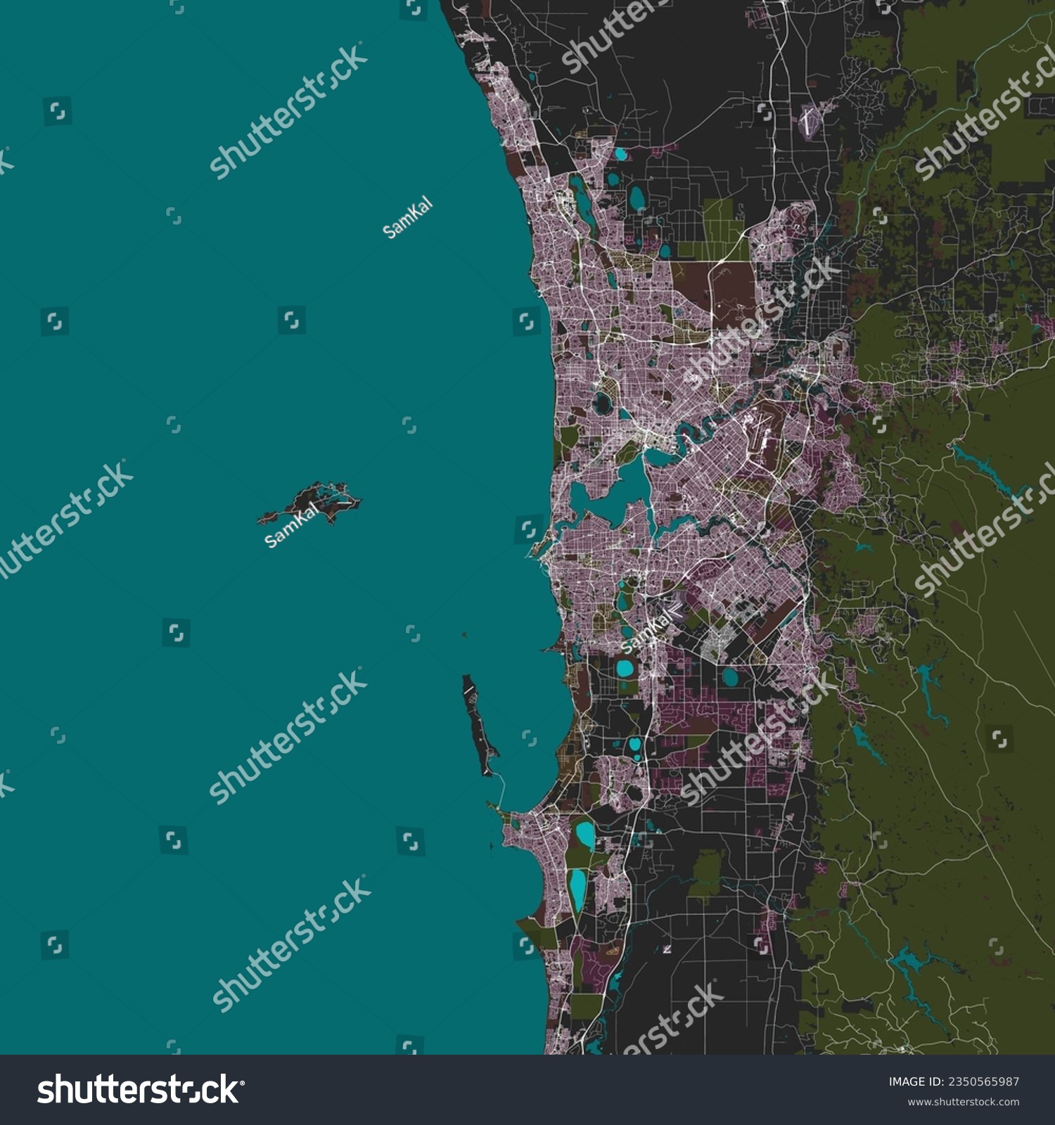 Vector city map of Perth Western Australia - Royalty Free Stock Vector ...