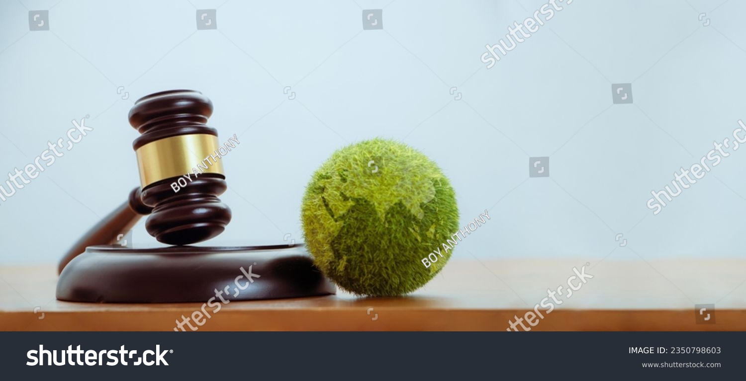Environment Law, International law and  environmental protection Concept. law for global economic regulation aligned with the principles of sustainable environmental conservation. Eco friendly law. #2350798603