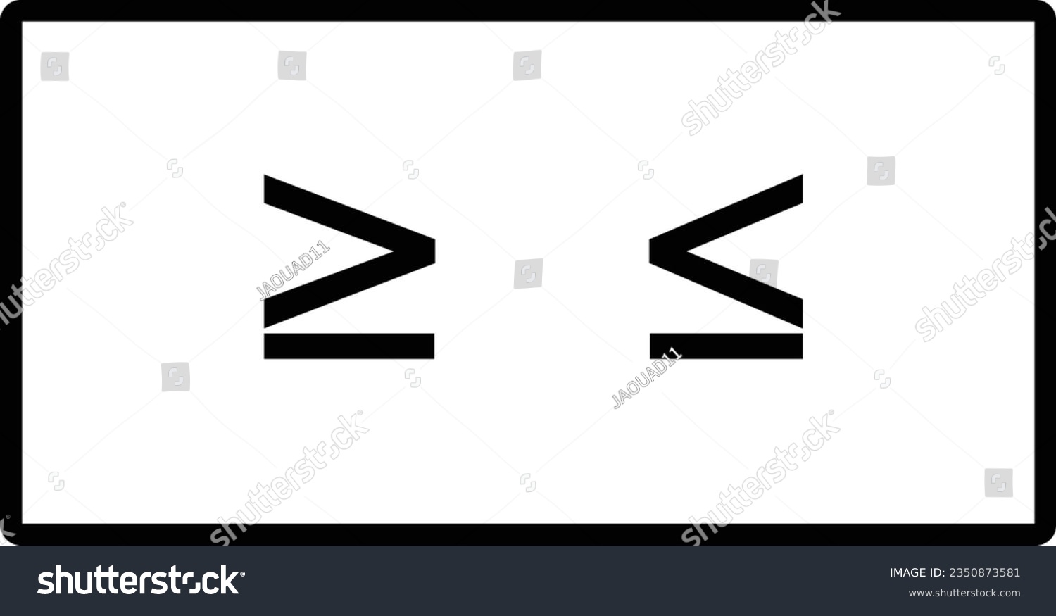 math sign inequality icon vector greater than or equal to and less than or equal to symbol #2350873581