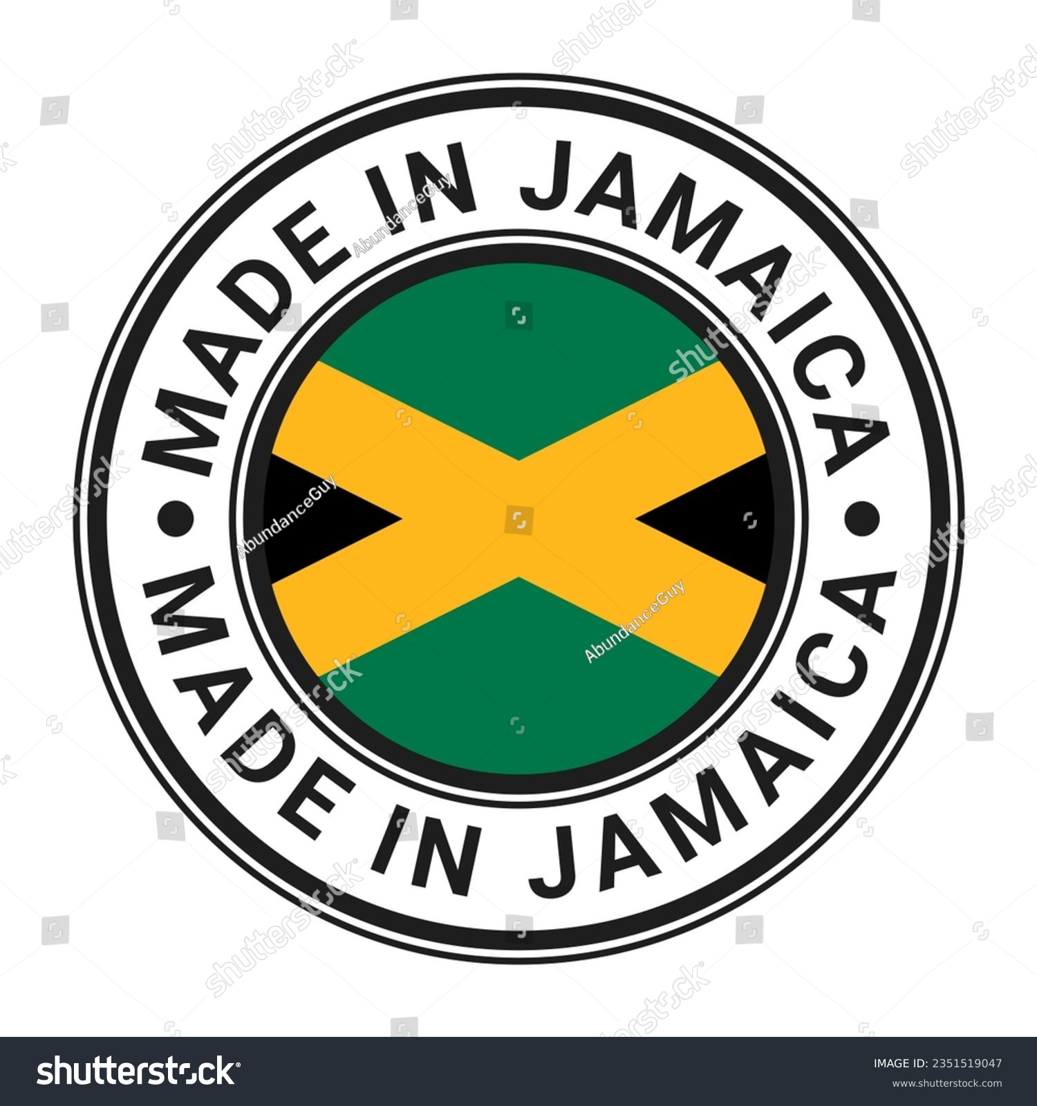 Made In Jamaica round stamp sticker with - Royalty Free Stock Vector ...